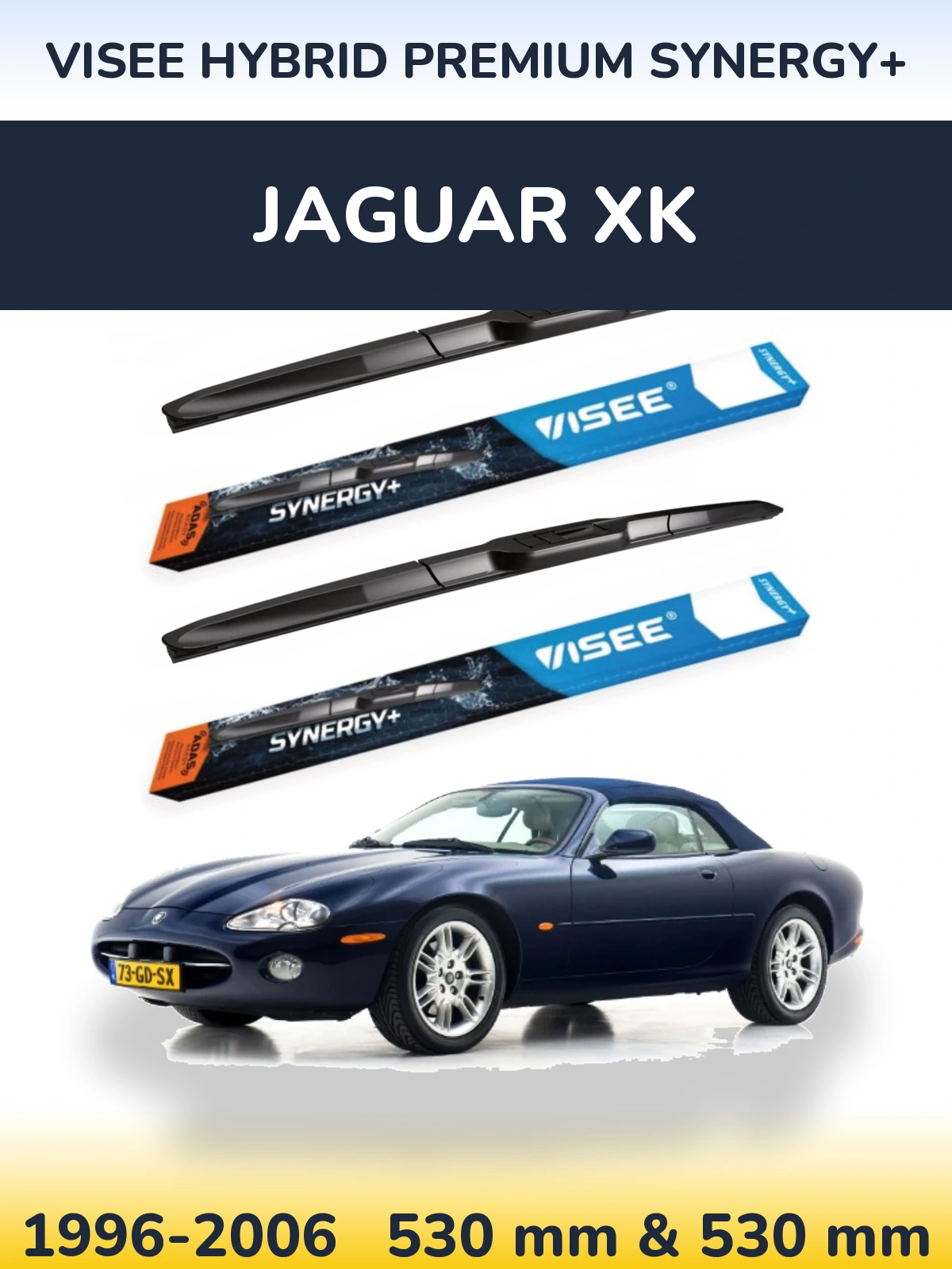 Комплект передних дворников VISEE HYBRID PREMIUM SYNERGY+ 530 & 530 мм для Jaguar XK 1996-2006