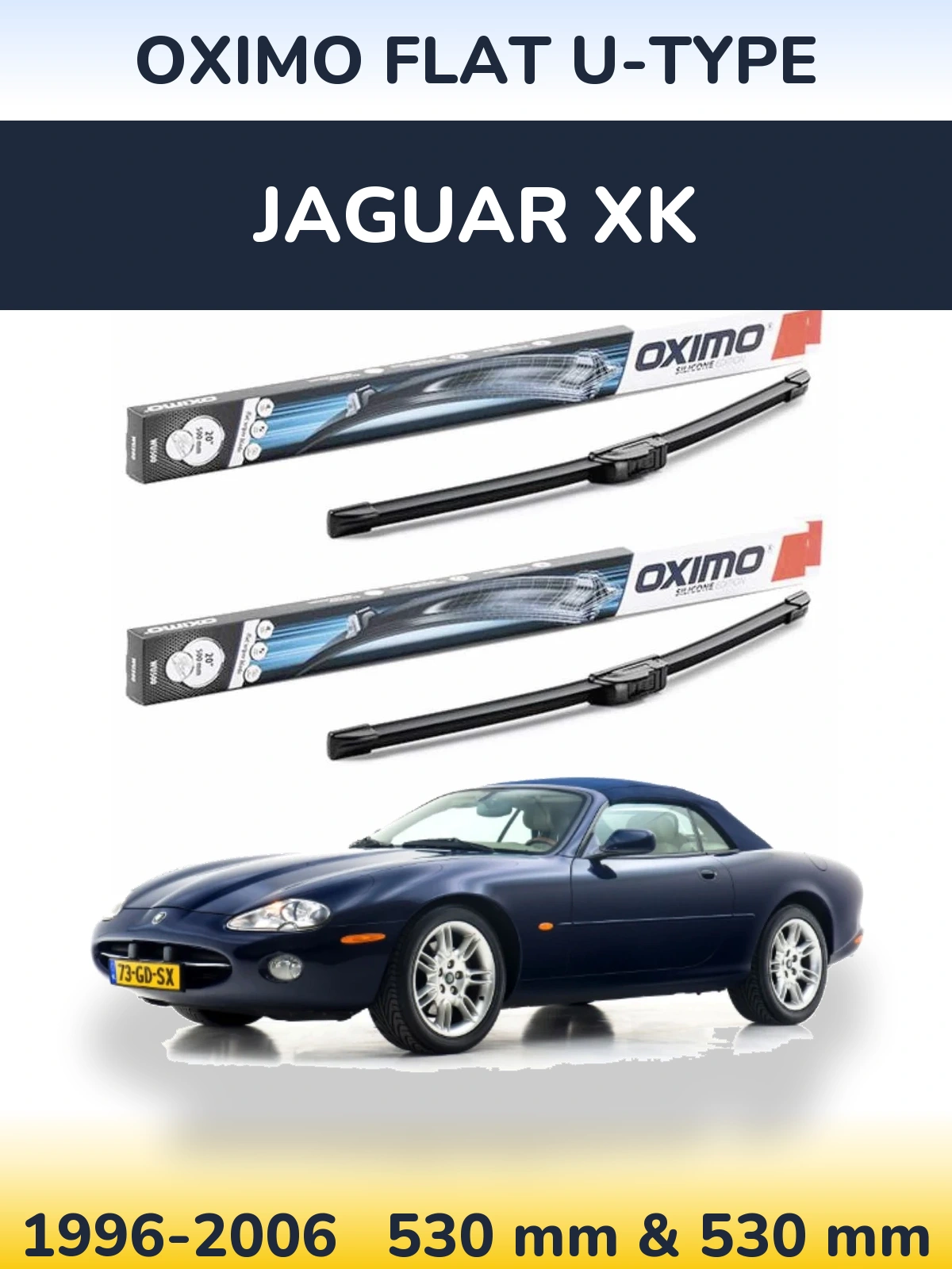 Komplet przednich wycieraczek Oximo Flat U-type 530 & 530 mm do Jaguar XK 1996-2006