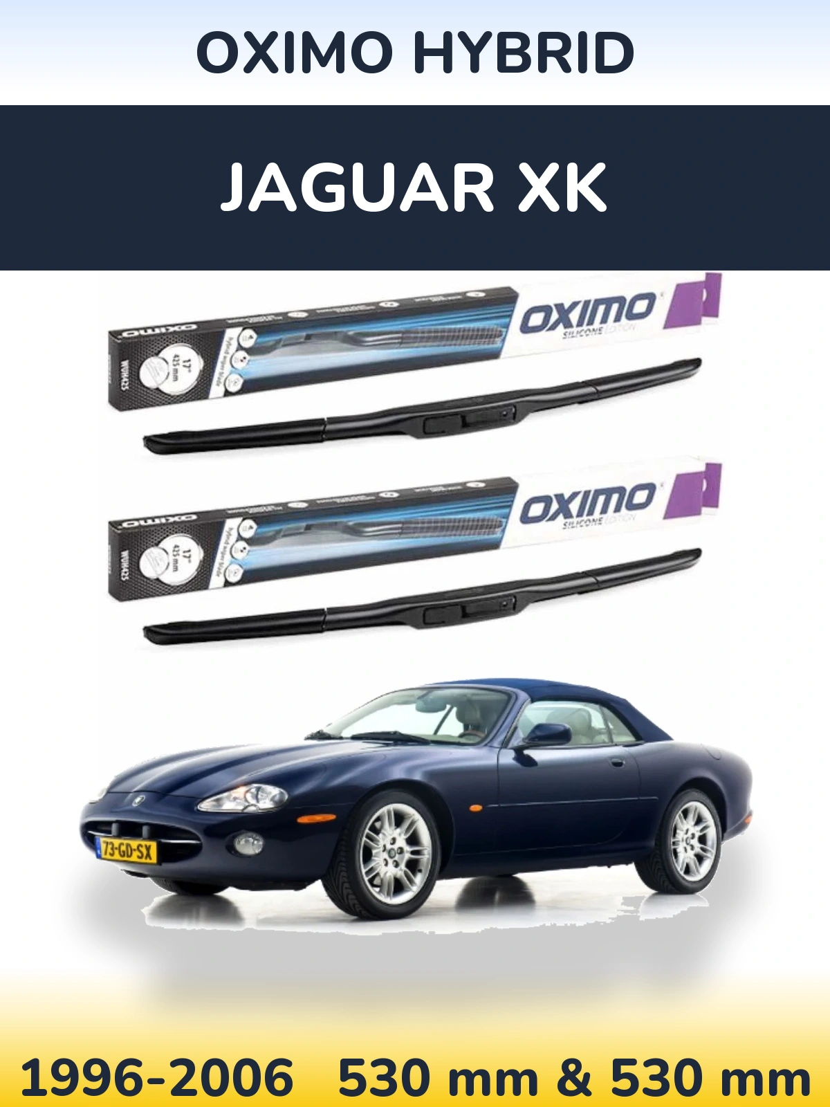 Komplet przednich wycieraczek Oximo Hybrid 530 & 530 mm do Jaguar XK 1996-2006