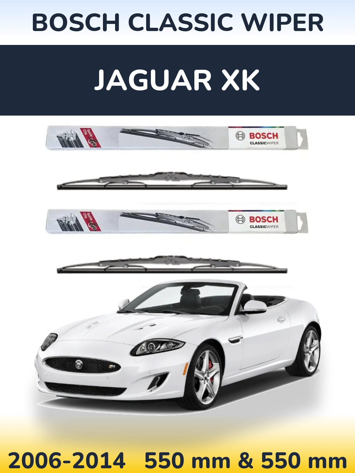 Komplet przednich wycieraczek BOSCH Classic Wiper 550 & 550 mm do Jaguar XK 2006-2014