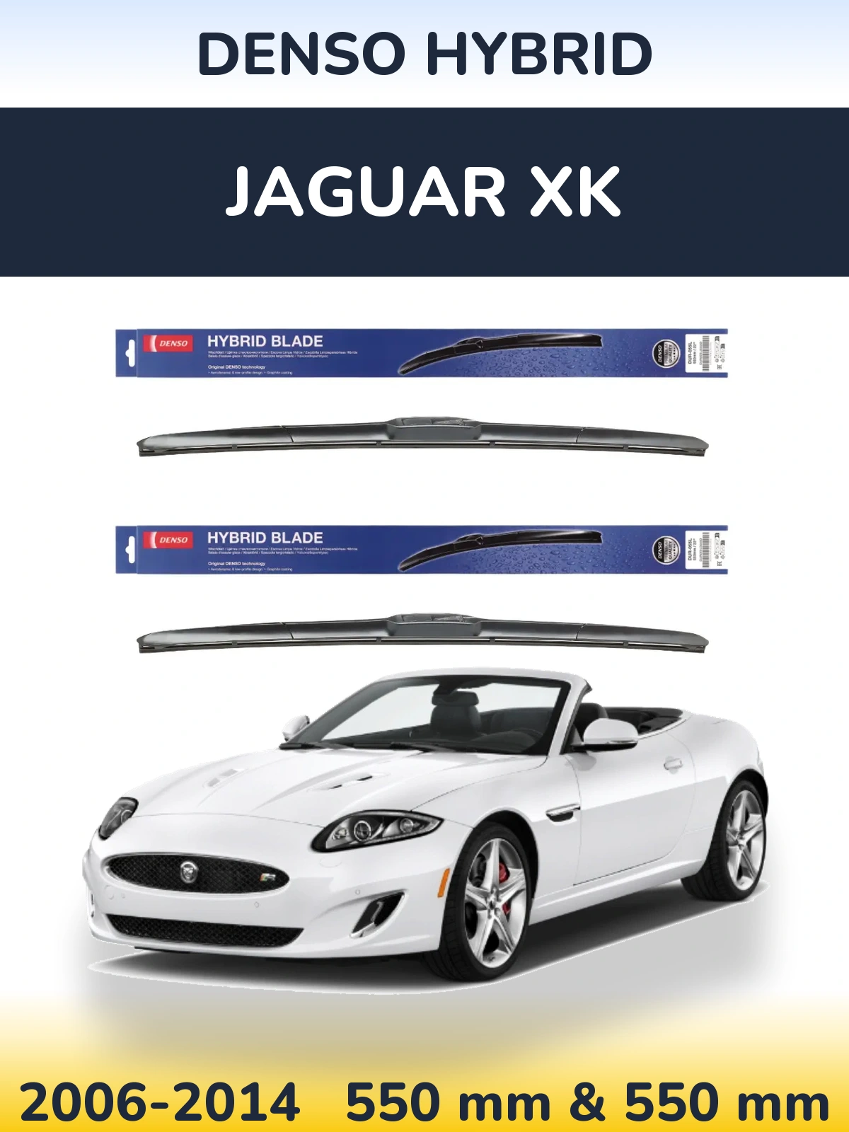 Komplet przednich wycieraczek Denso Hybrid 550 & 550 mm do Jaguar XK 2006-2014