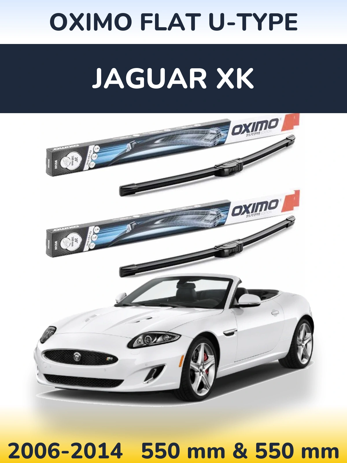 Komplet przednich wycieraczek Oximo Flat U-type 550 & 550 mm do Jaguar XK 2006-2014