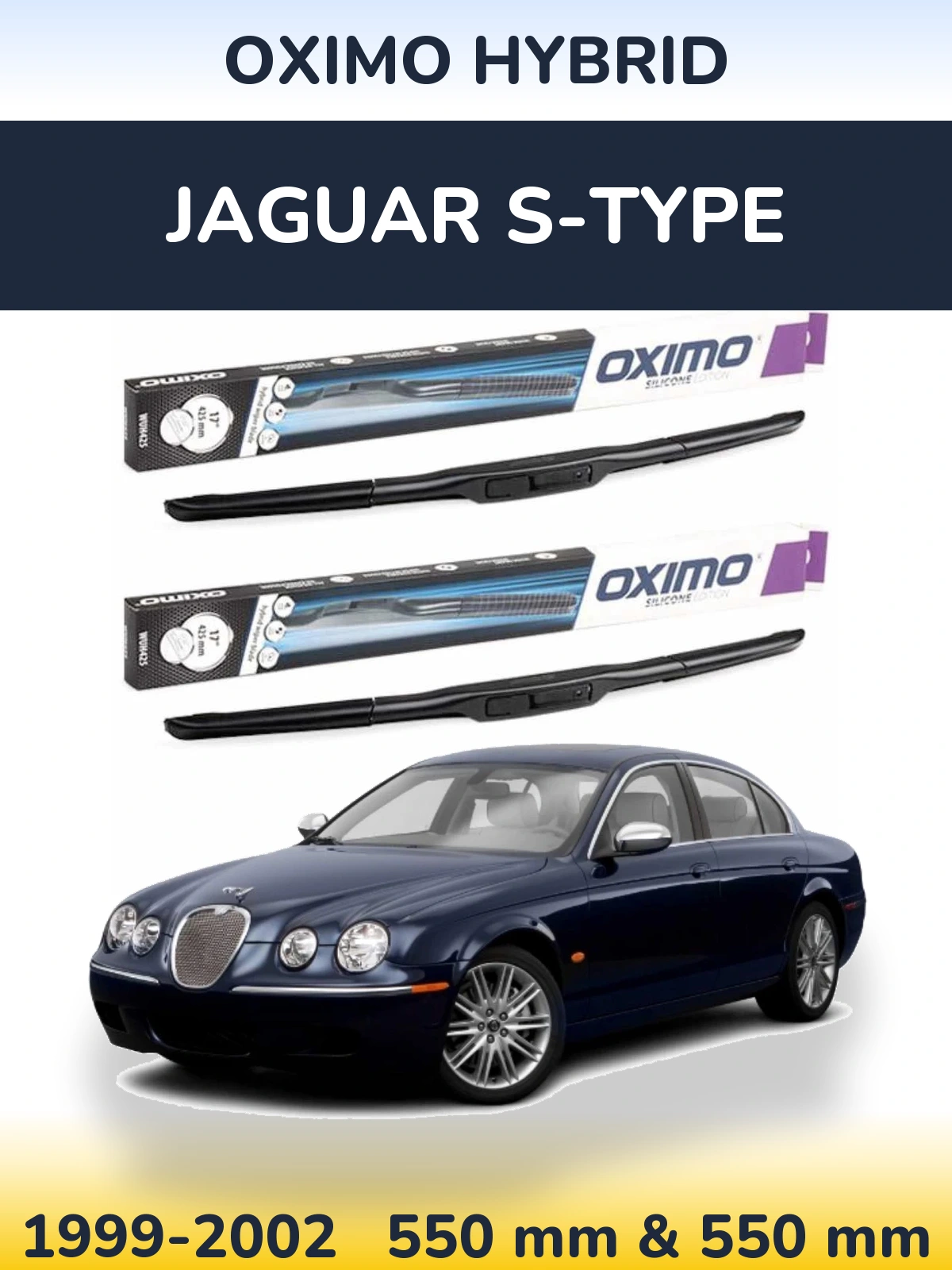 Komplet przednich wycieraczek Oximo Hybrid 550 & 550 mm do Jaguar S-Type 1999-2002
