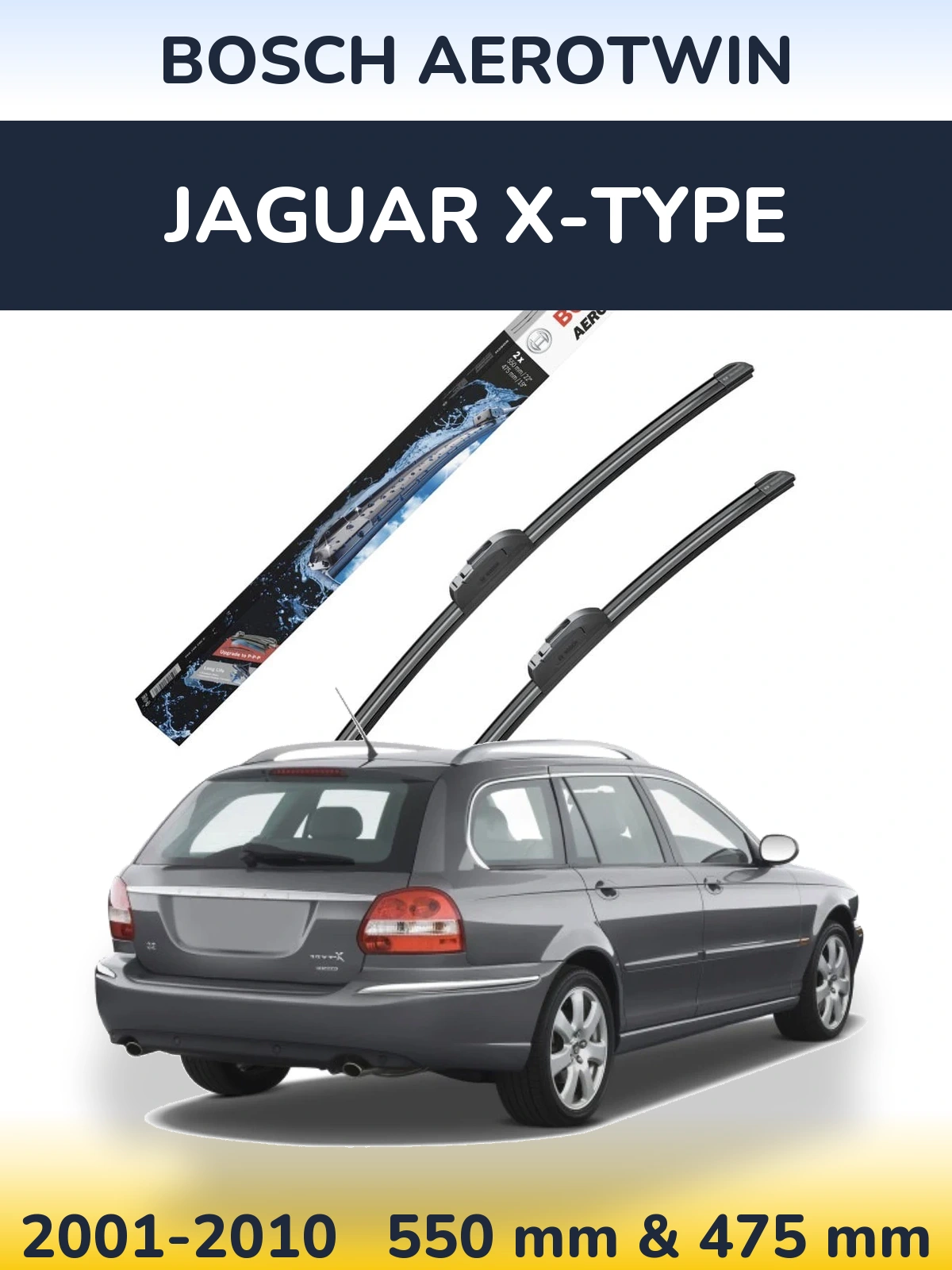 Komplet przednich wycieraczek BOSCH AeroTwin 550 & 475 mm do Jaguar X-Type 2001-2010