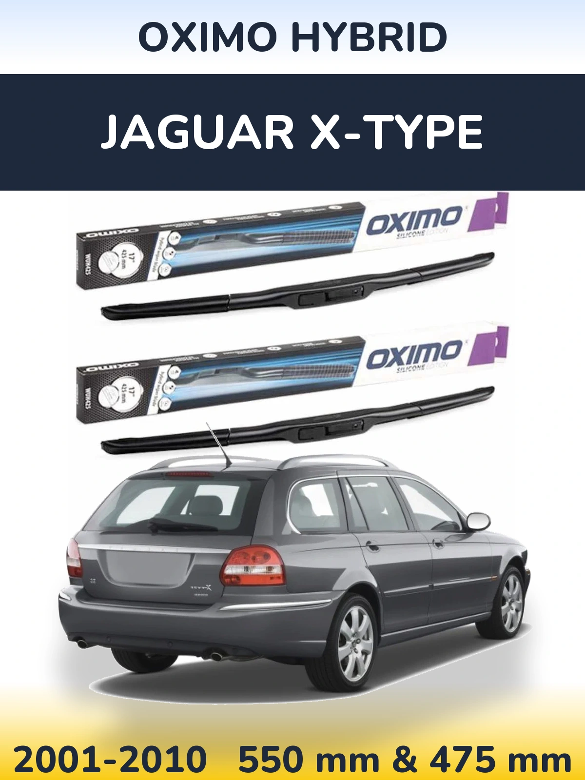 Komplet przednich wycieraczek Oximo Hybrid 550 & 475 mm do Jaguar X-Type 2001-2010