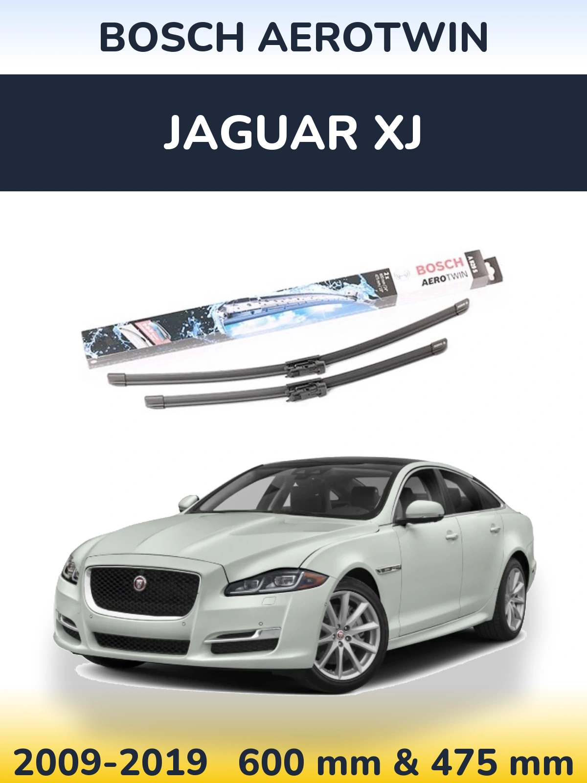 Komplet przednich wycieraczek BOSCH AeroTwin 600 & 475 mm do Jaguar XJ 2009-2019
