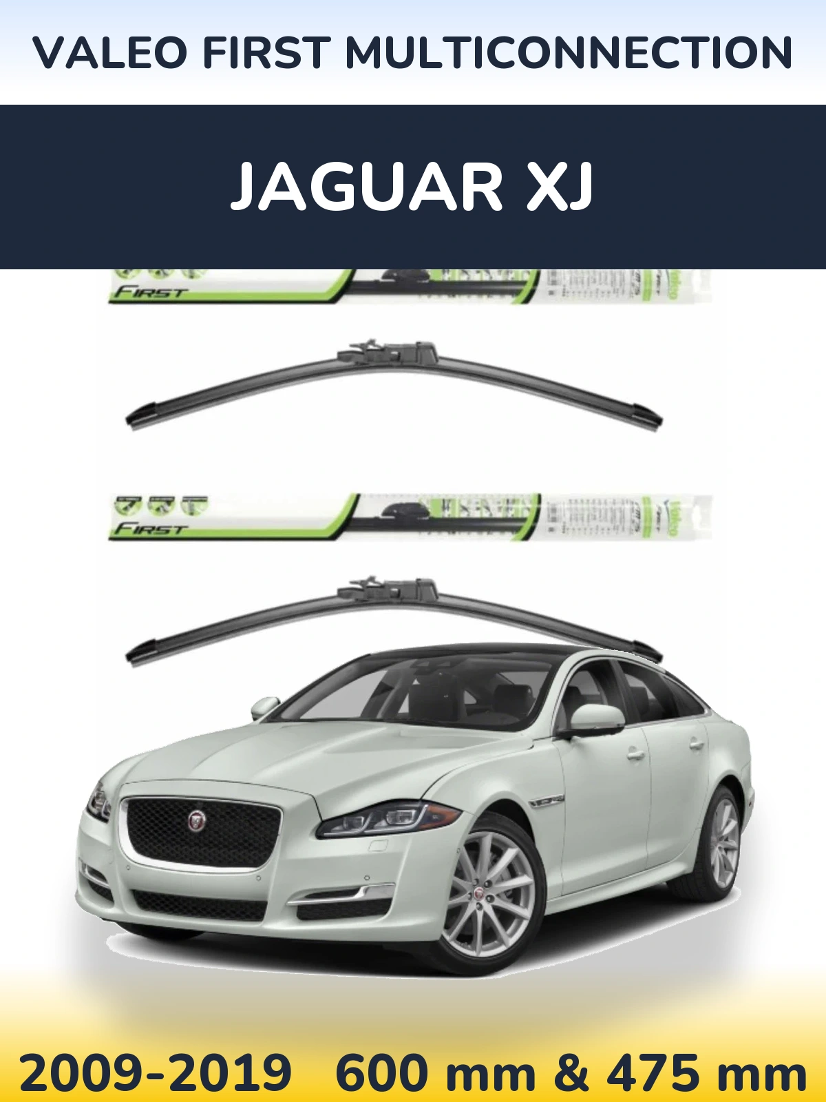 Komplet przednich wycieraczek Valeo First MultiConnection 600 & 475 mm do Jaguar XJ 2009-2019
