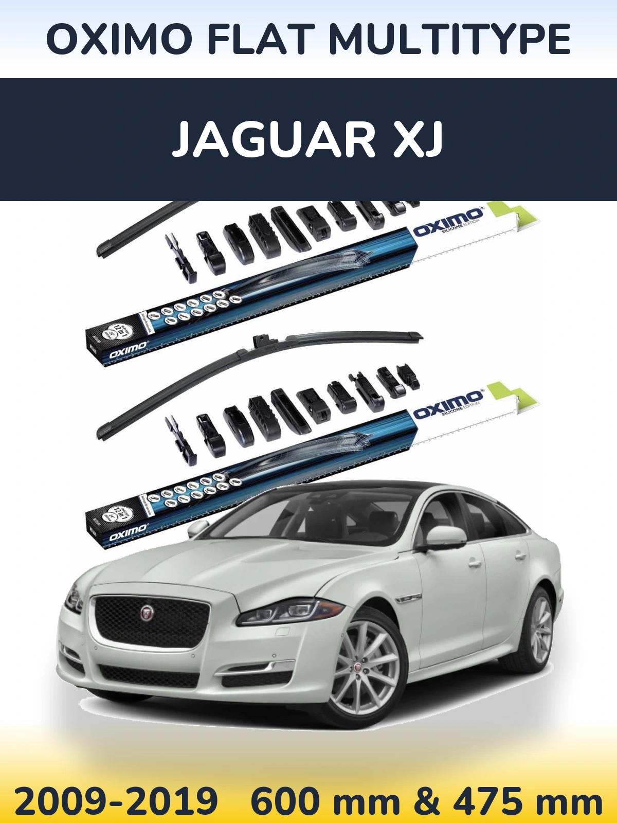 Komplet przednich wycieraczek Oximo Flat MultiType 600 & 475 mm do Jaguar XJ 2009-2019