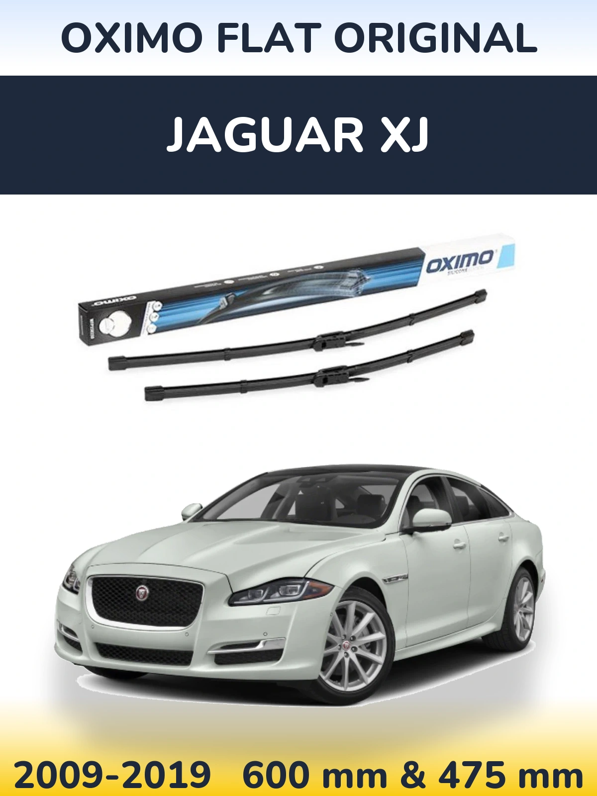 Komplet przednich wycieraczek Oximo Flat Original 600 & 475 mm do Jaguar XJ 2009-2019