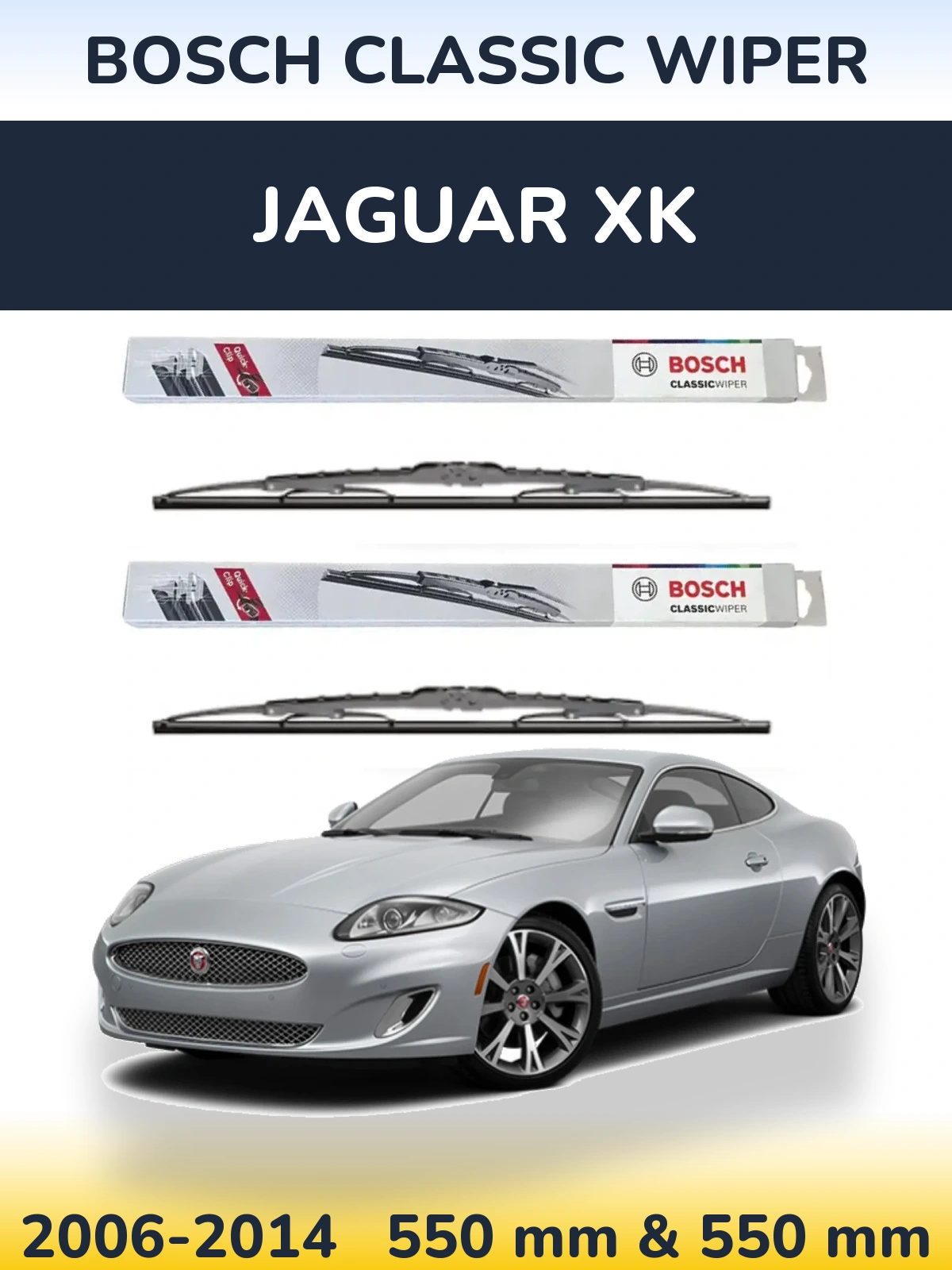 Komplet przednich wycieraczek BOSCH Classic Wiper 550 & 550 mm do Jaguar XK 2006-2014
