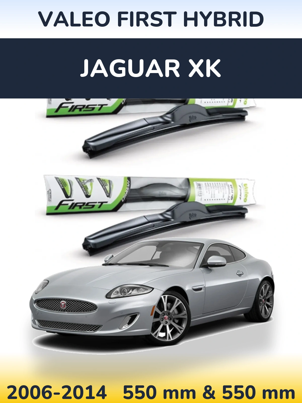 Комплект передних дворников Valeo First Hybrid 550 & 550 мм для Jaguar XK 2006-2014