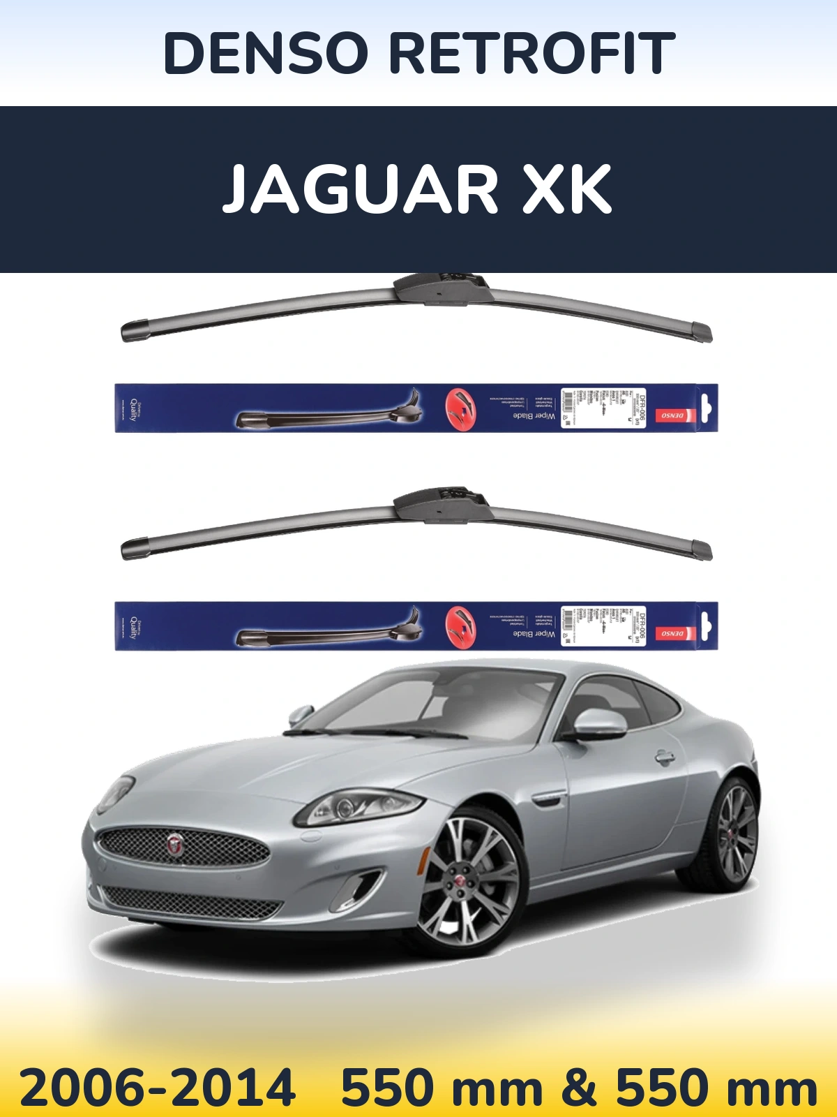 Komplet przednich wycieraczek Denso Retrofit 550 & 550 mm do Jaguar XK 2006-2014