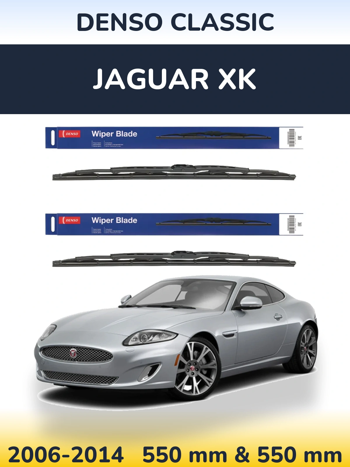 Komplet przednich wycieraczek Denso Classic 550 & 550 mm do Jaguar XK 2006-2014