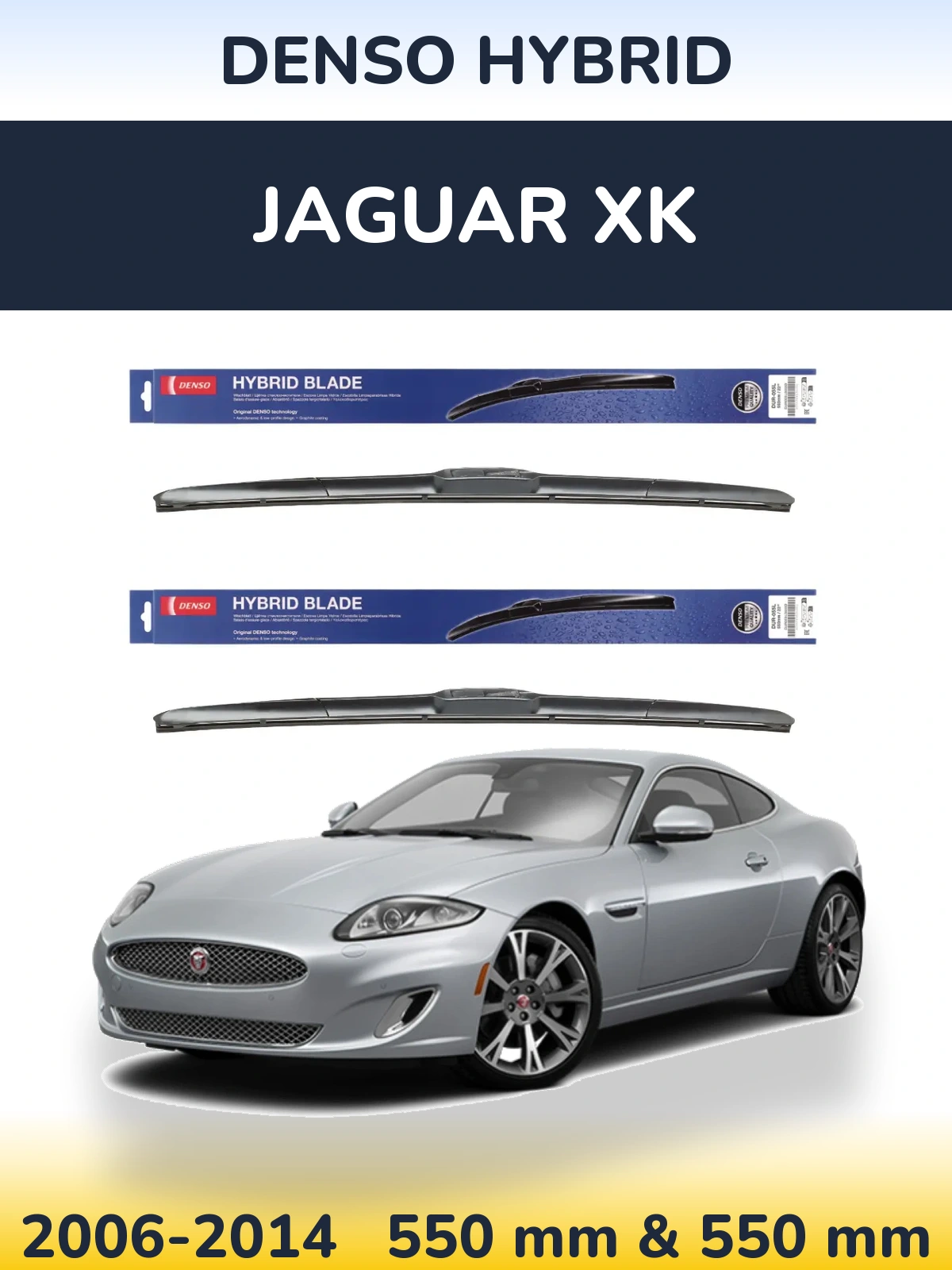 Komplet przednich wycieraczek Denso Hybrid 550 & 550 mm do Jaguar XK 2006-2014