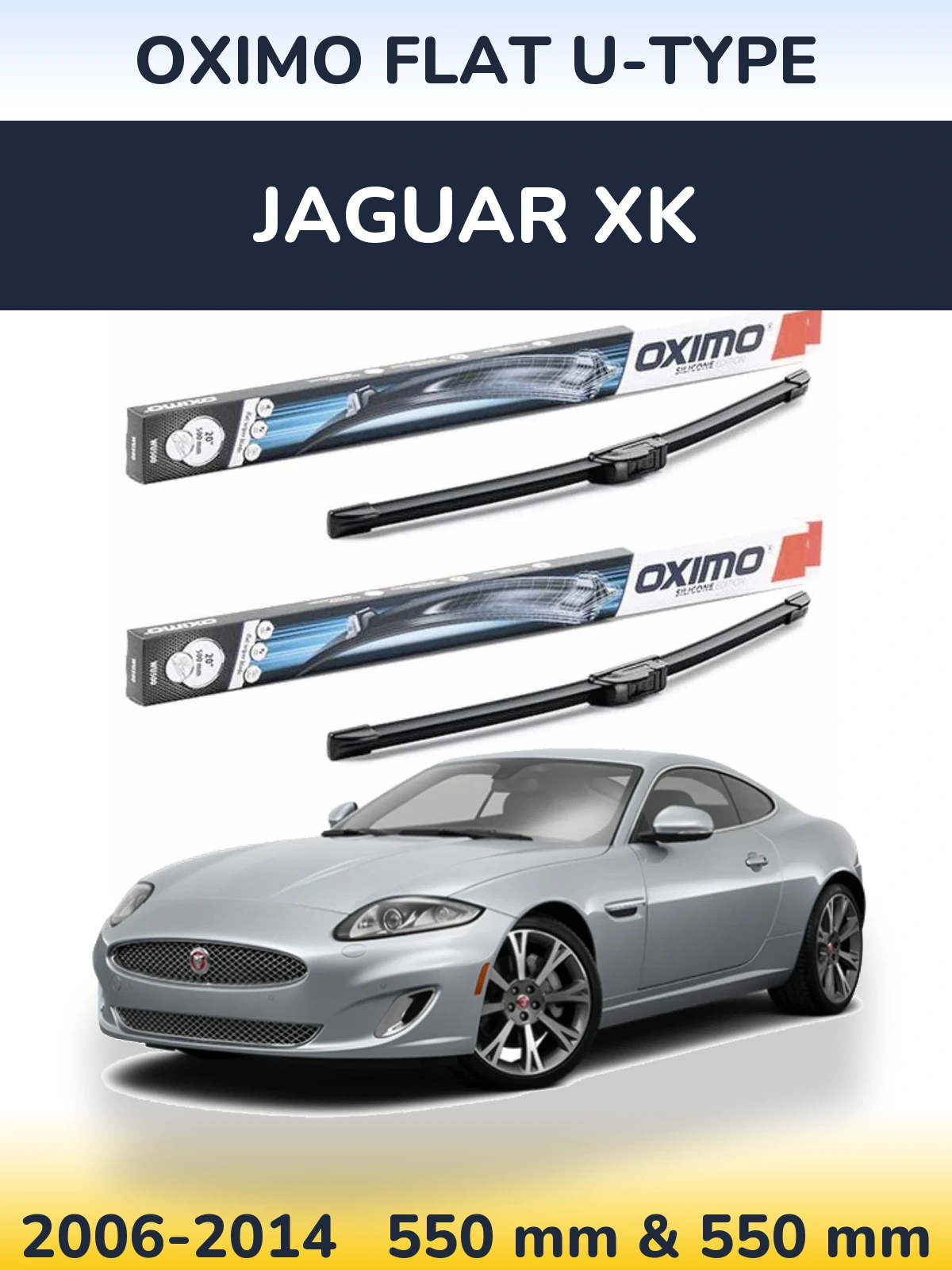 Komplet przednich wycieraczek Oximo Flat U-type 550 & 550 mm do Jaguar XK 2006-2014