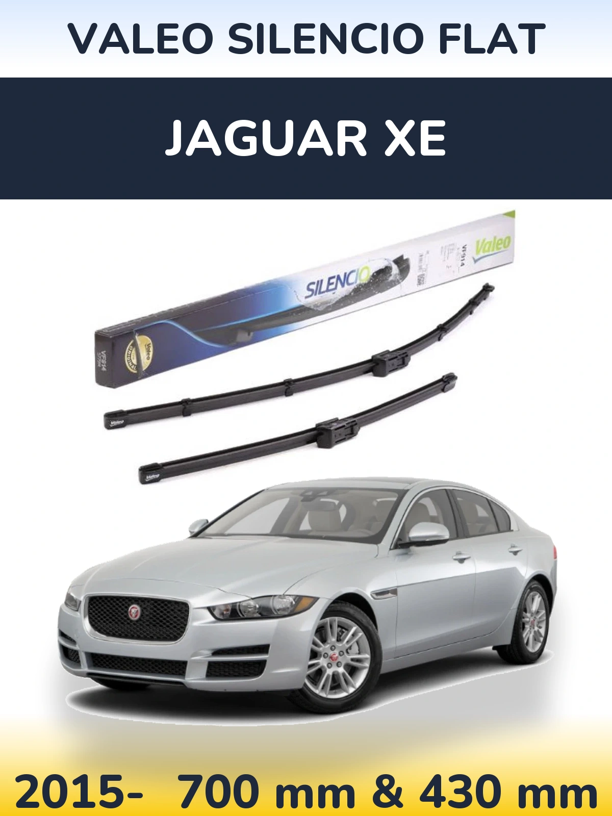 Комплект передних дворников Valeo Silencio Flat 680 & 430 мм для Jaguar XE 2015-2026