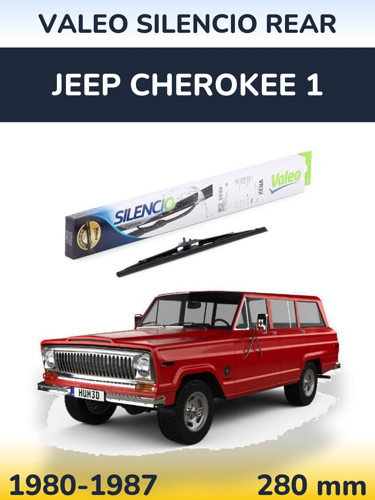 Tylna wycieraczka Valeo Silencio Rear 280 mm do Jeep Cherokee 1 1980-1987