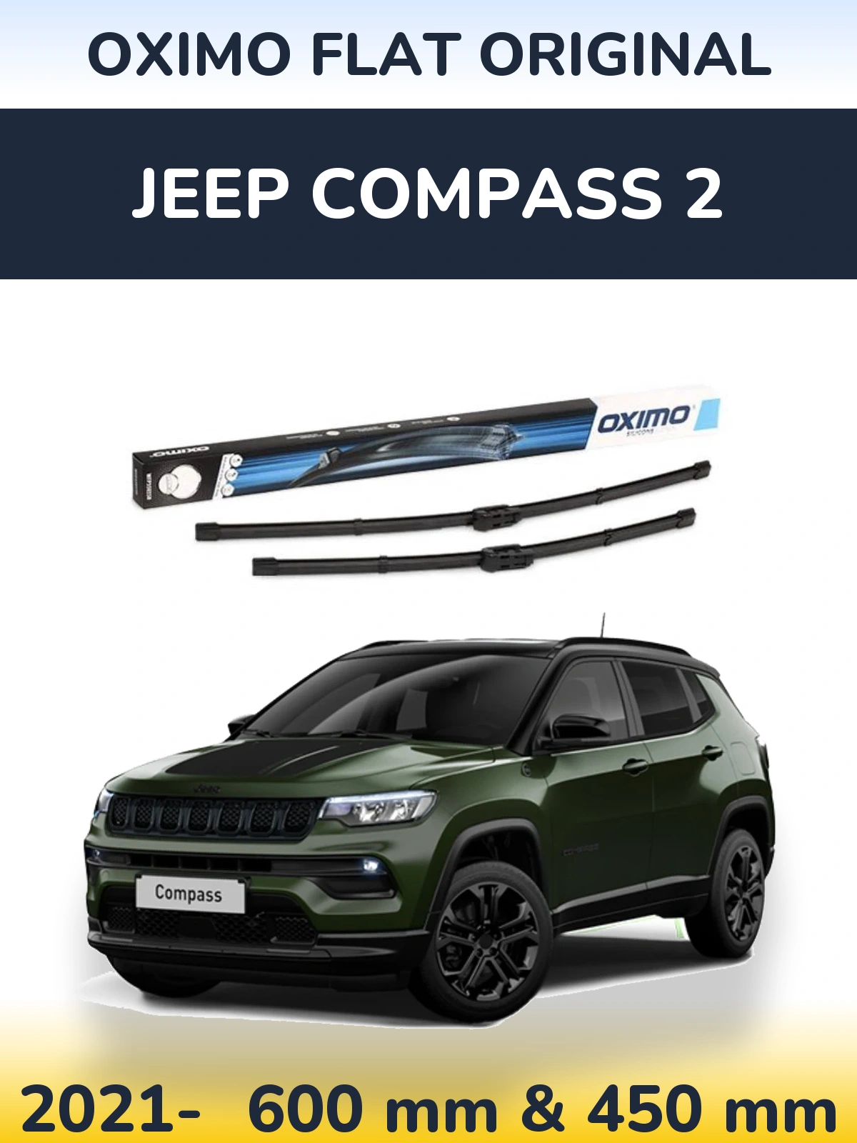 Komplet przednich wycieraczek Oximo Flat Original 600 & 450 mm do Jeep Compass 2 2021-2026