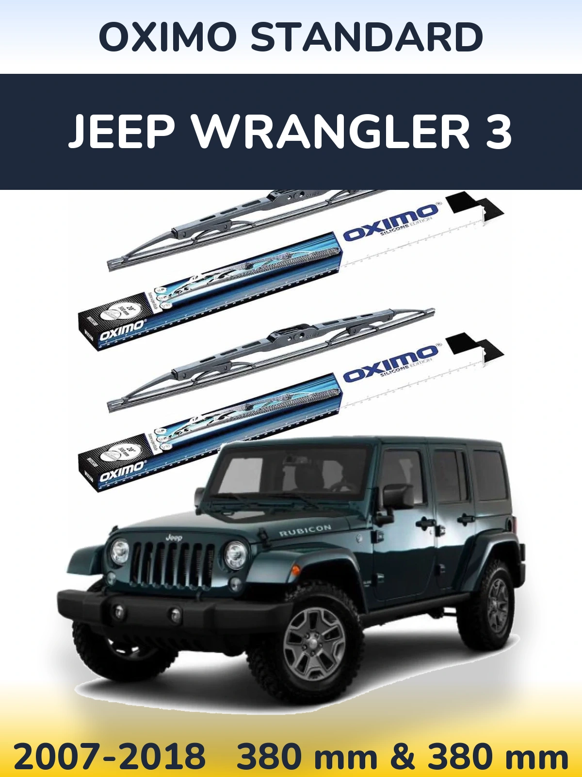 Komplet przednich wycieraczek Oximo Standard 375 & 375 mm do Jeep Wrangler 3 2007-2018
