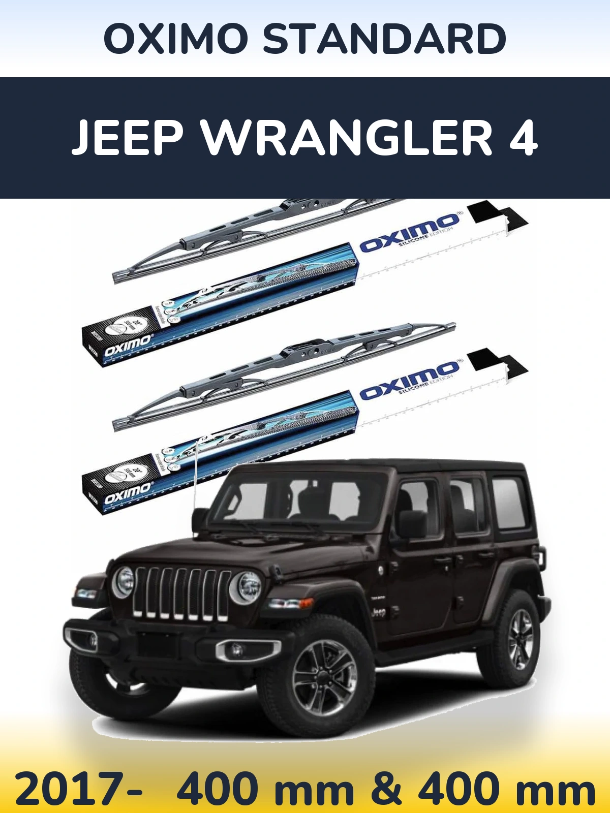 Komplet przednich wycieraczek Oximo Standard 400 & 400 mm do Jeep Wrangler 4 2017-2026