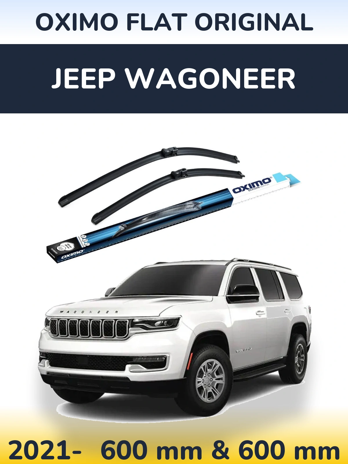 Комплект передних дворников Oximo Flat Original 600 & 600 мм для Jeep Wagoneer 2021-2026