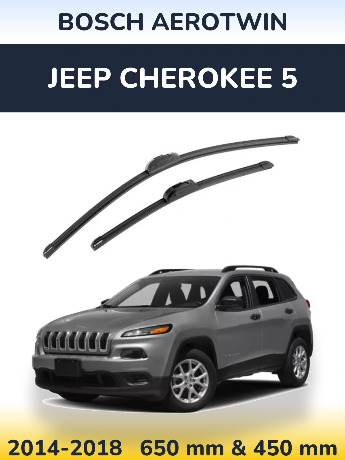 Komplet przednich wycieraczek BOSCH AeroTwin 650 & 450 mm do Jeep Cherokee 5 2014-2018