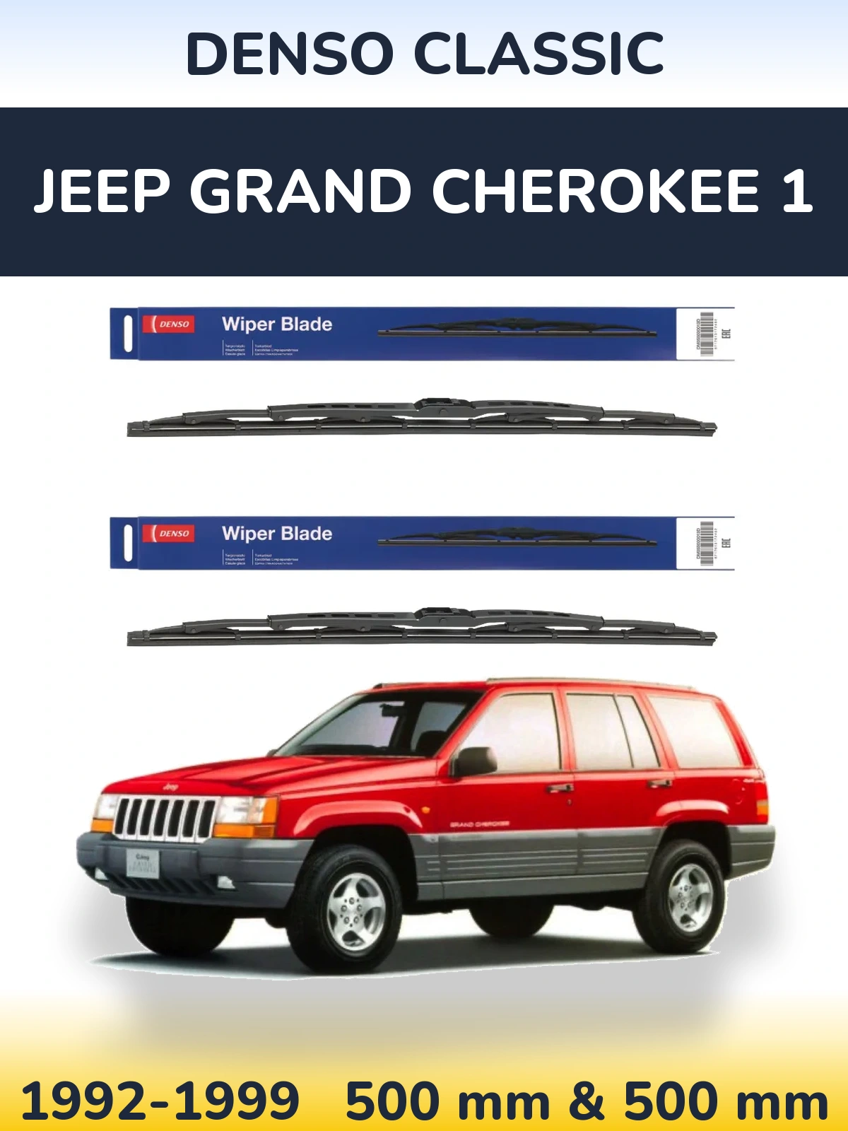 Komplet przednich wycieraczek Denso Classic 500 & 500 mm do Jeep Grand Cherokee 1 1992-1999