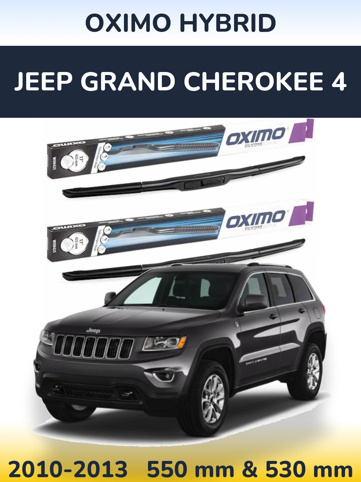 Komplet przednich wycieraczek Oximo Hybrid 550 & 530 mm do Jeep Grand Cherokee 4 2010-2013