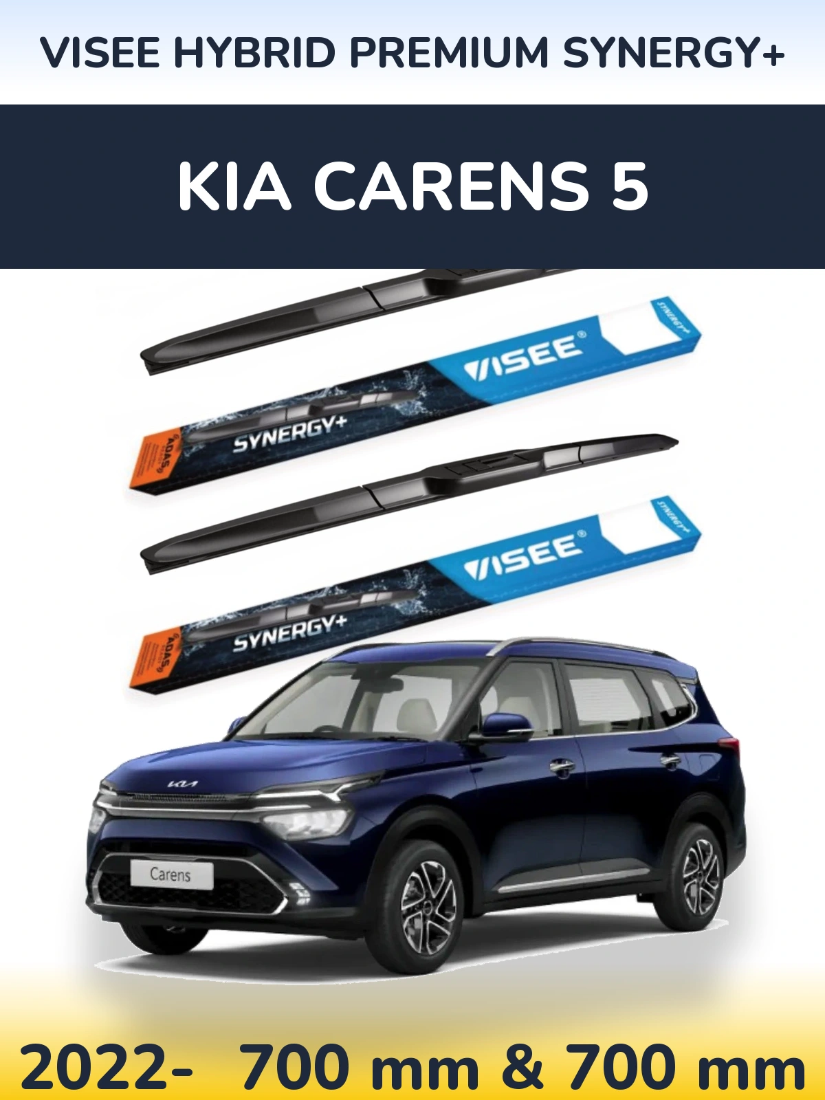Komplet przednich wycieraczek VISEE HYBRID PREMIUM SYNERGY+ 700 & 700 mm do KIA Carens 5 2022-2026