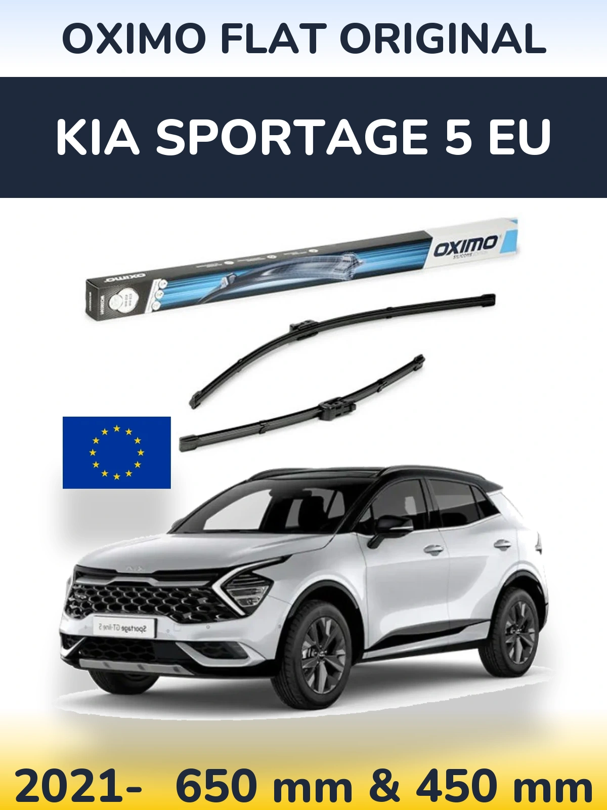Komplet przednich wycieraczek Oximo Flat Original 650 & 450 mm do KIA Sportage 5 EU 2021-2026