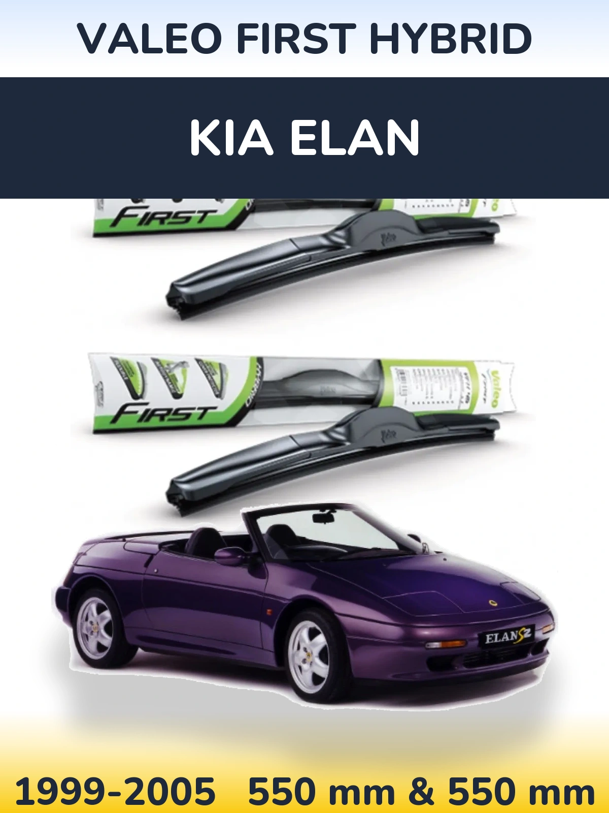 Komplet przednich wycieraczek Valeo First Hybrid 550 & 550 mm do KIA Elan 1999-2005