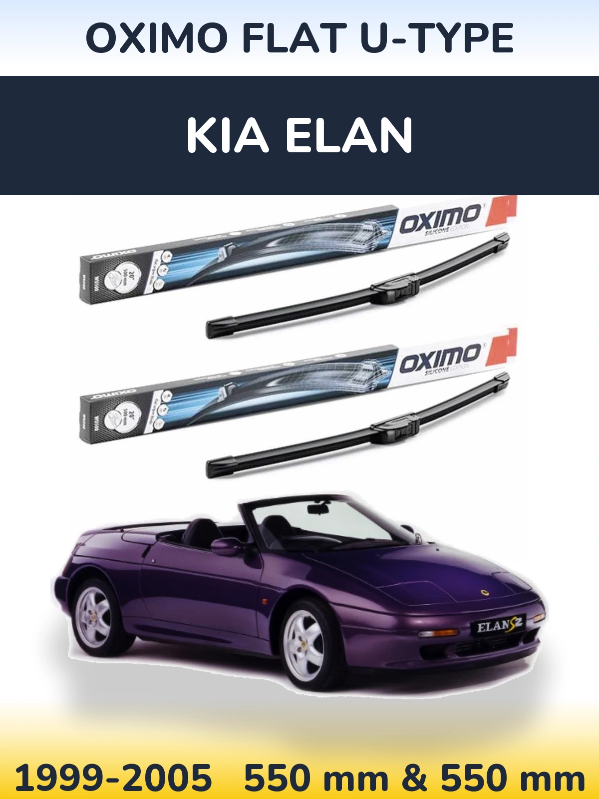 Komplet przednich wycieraczek Oximo Flat U-type 550 & 550 mm do KIA Elan 1999-2005
