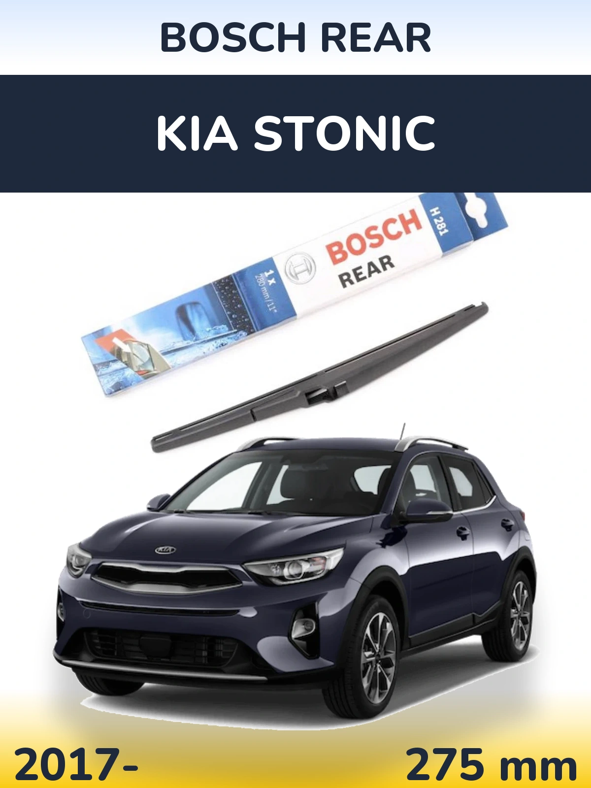 Задний дворник BOSCH Rear 280 мм для KIA Stonic 2017-2026