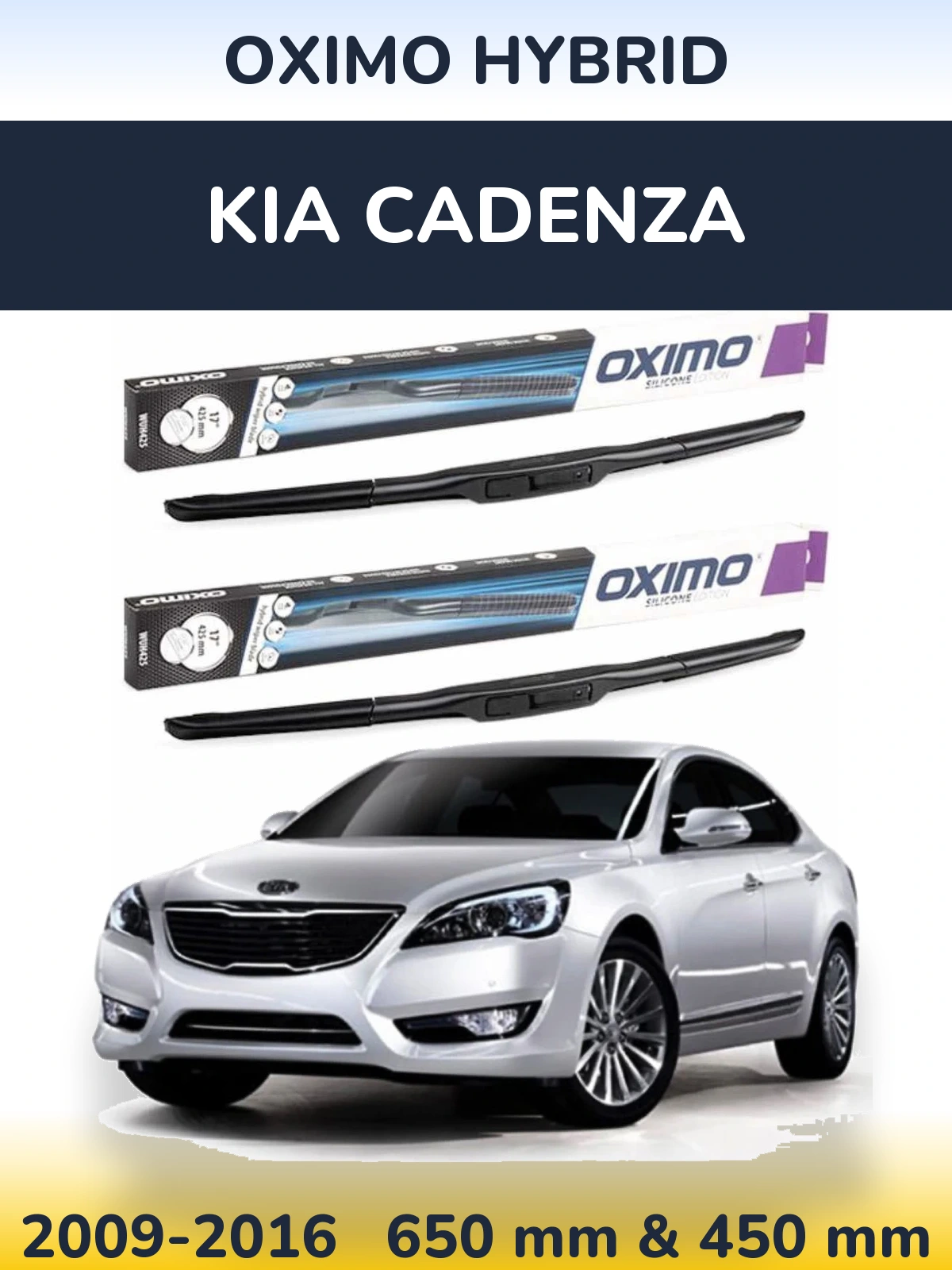 Komplet przednich wycieraczek Oximo Hybrid 650 & 450 mm do KIA Cadenza 2009-2016