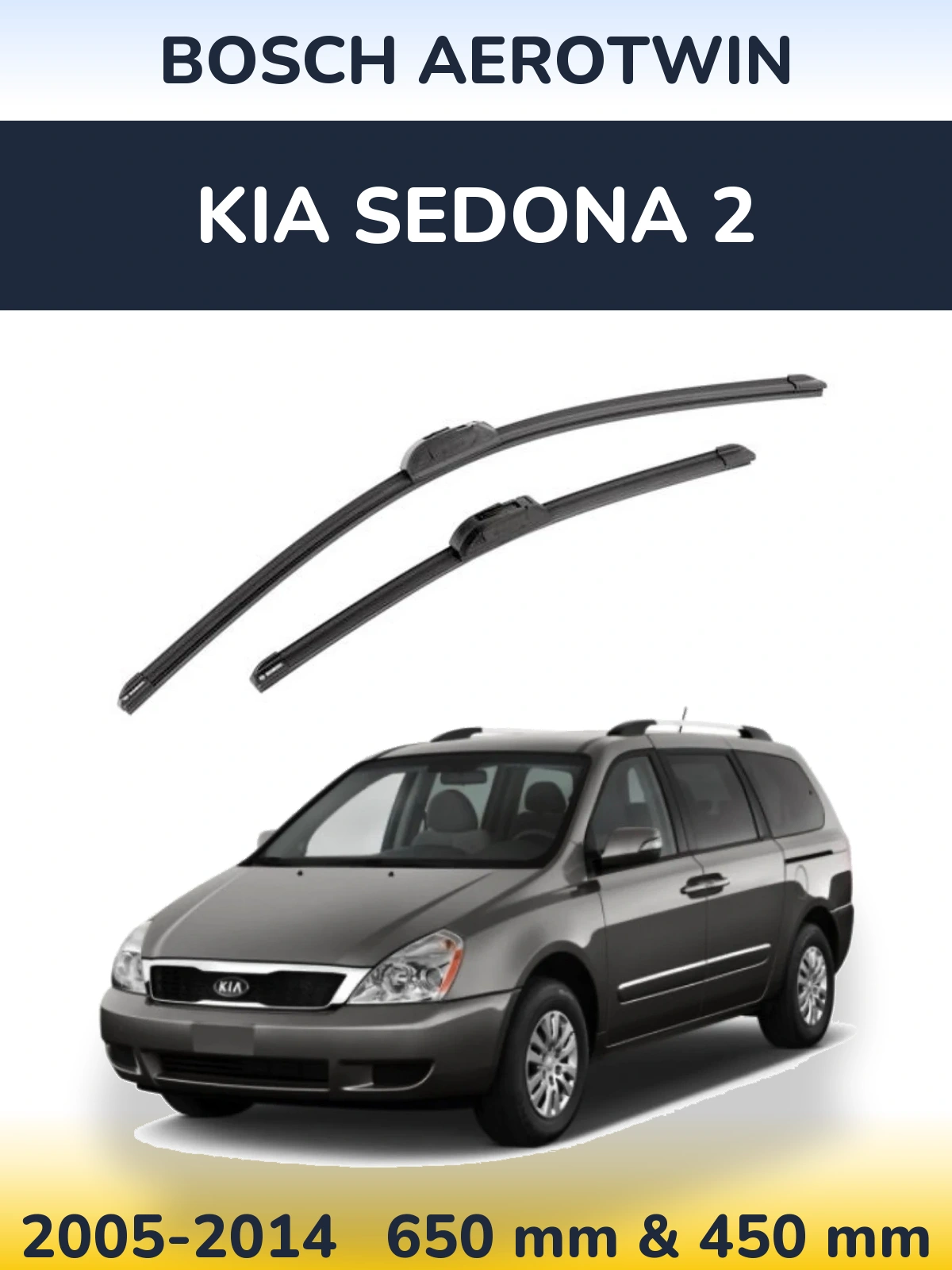 Komplet przednich wycieraczek BOSCH AeroTwin 650 & 450 mm do KIA Sedona 2 2005-2014