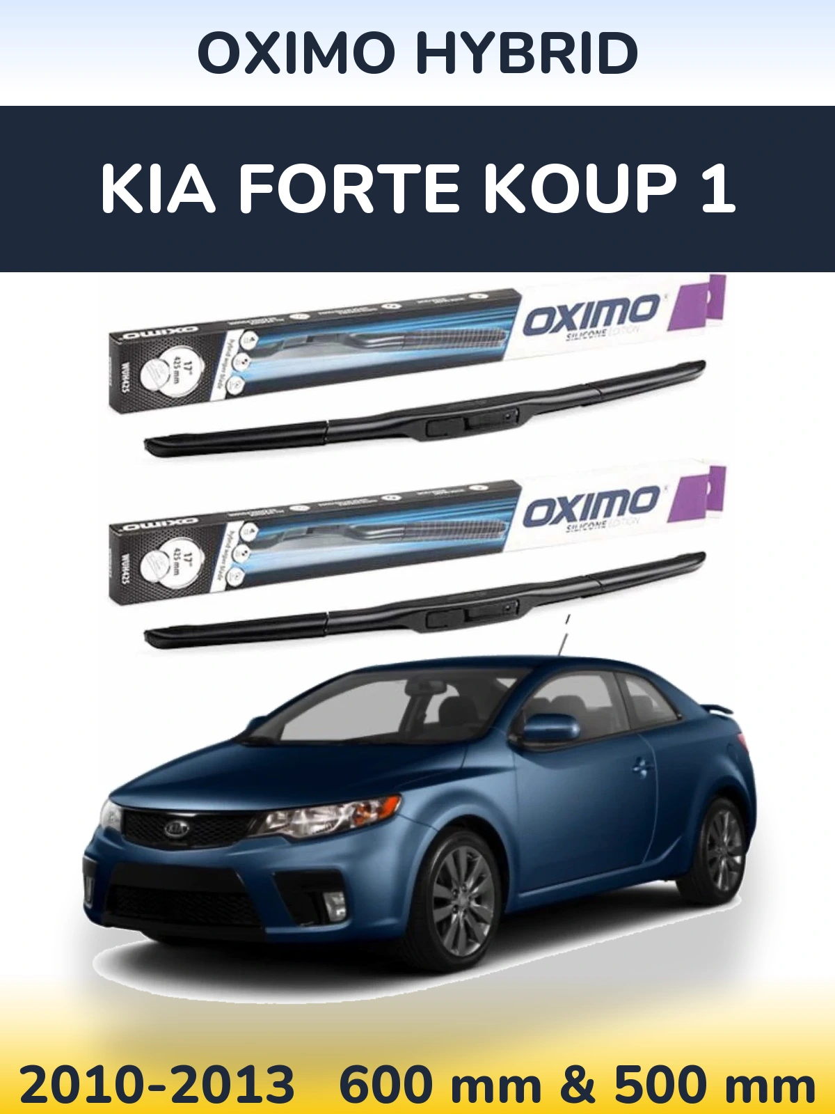 Komplet przednich wycieraczek Oximo Hybrid 600 & 500 mm do KIA Forte Koup 1 2010-2013