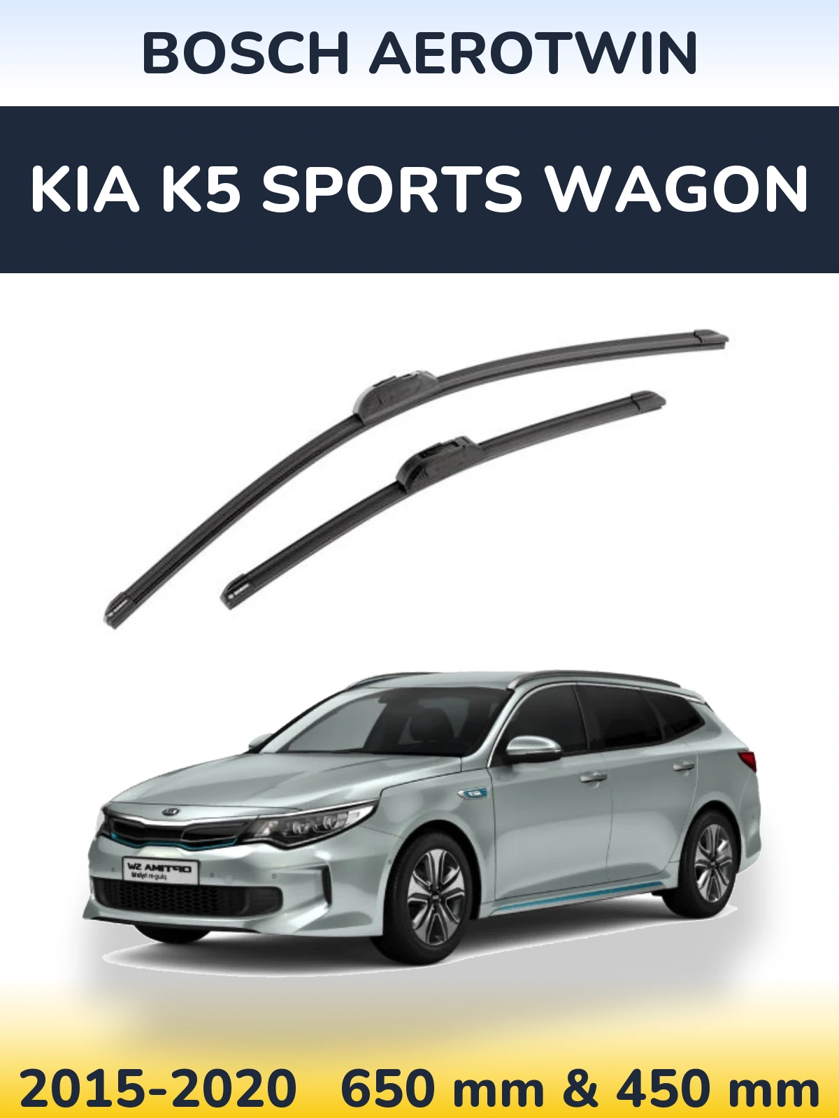 Komplet przednich wycieraczek BOSCH AeroTwin 650 & 450 mm do KIA K5 Sports Wagon 2015-2020