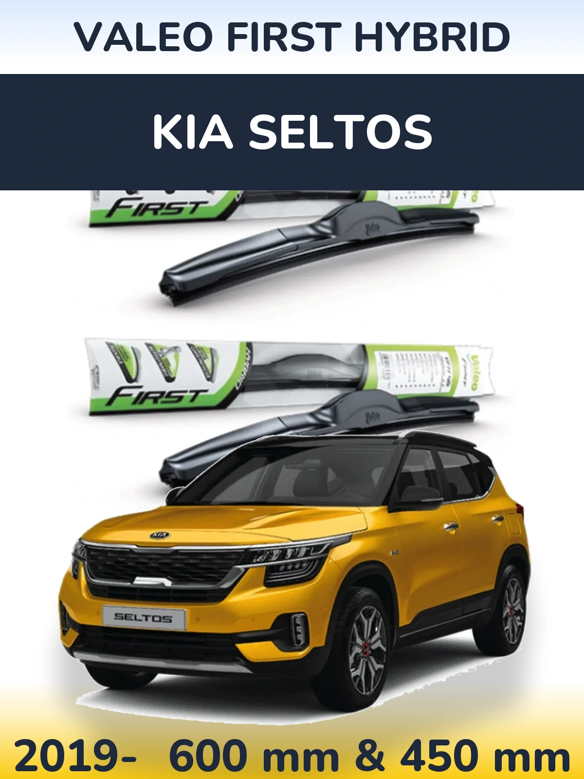 Komplet przednich wycieraczek Valeo First Hybrid 600 & 450 mm do KIA Seltos 2019-2026