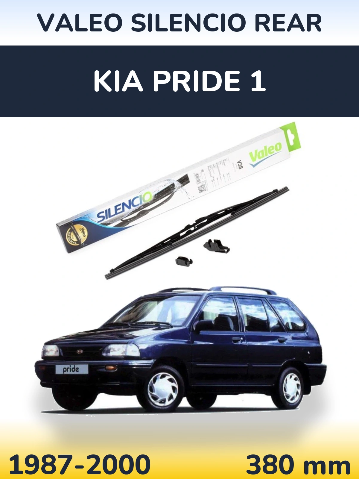 Rear wiper blade Valeo Silencio Rear 380 mm for KIA Pride 1 1987-2000