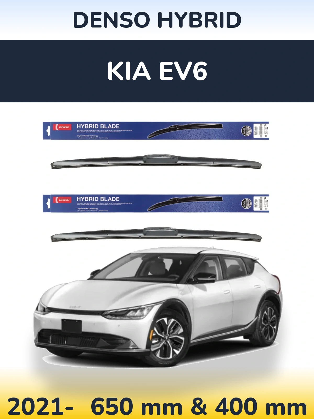 Komplet przednich wycieraczek Denso Hybrid 650 & 400 mm do KIA EV6 2021-2026
