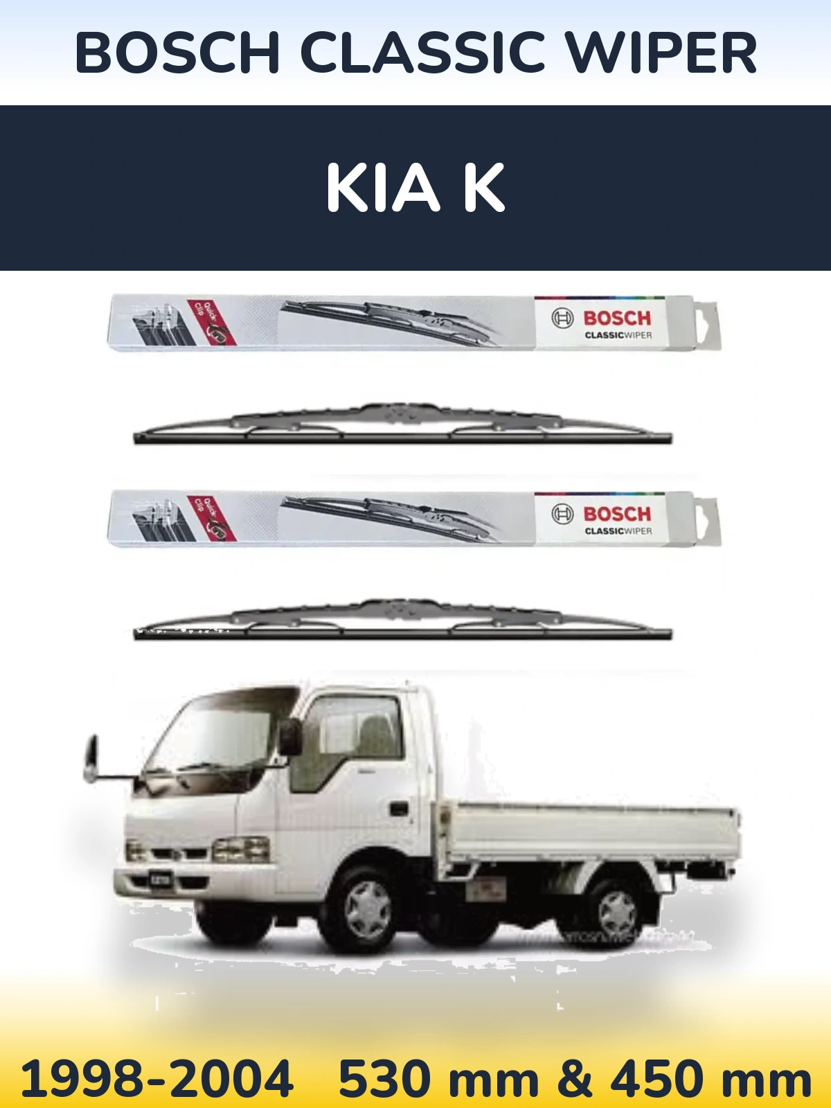 Komplet przednich wycieraczek BOSCH Classic Wiper 530 & 450 mm do KIA K 1998-2004