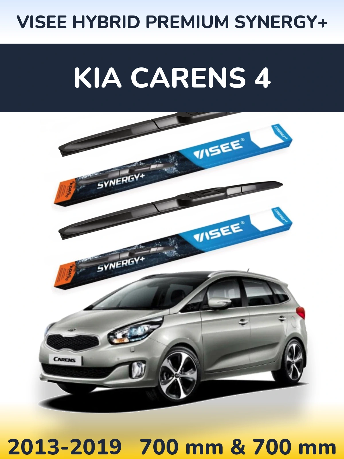 Komplet przednich wycieraczek VISEE HYBRID PREMIUM SYNERGY+ 700 & 700 mm do KIA Carens 4 2013-2019