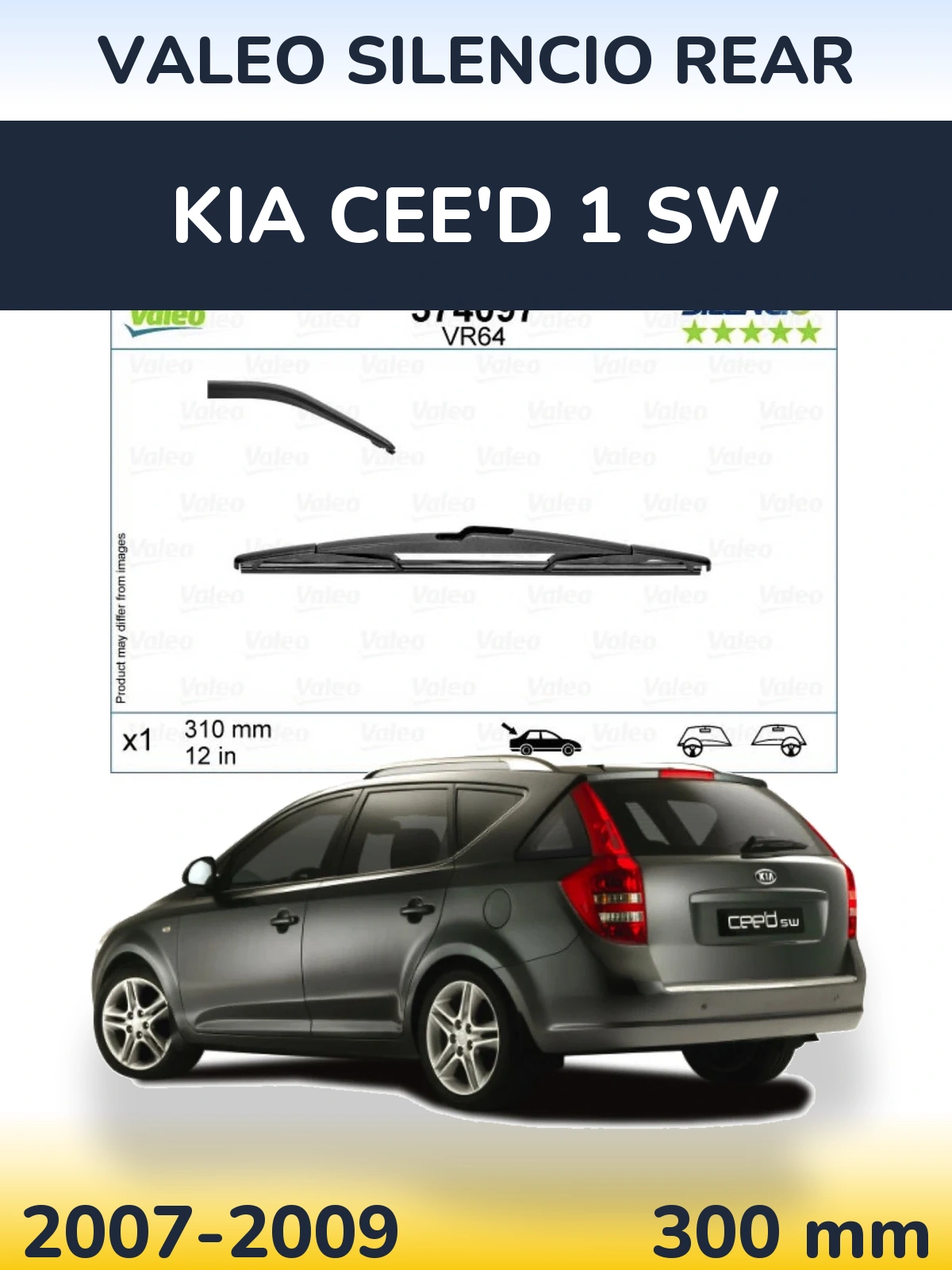 Tylna wycieraczka Valeo Silencio Rear 310 mm do KIA Cee'd 1 SW 2007-2009