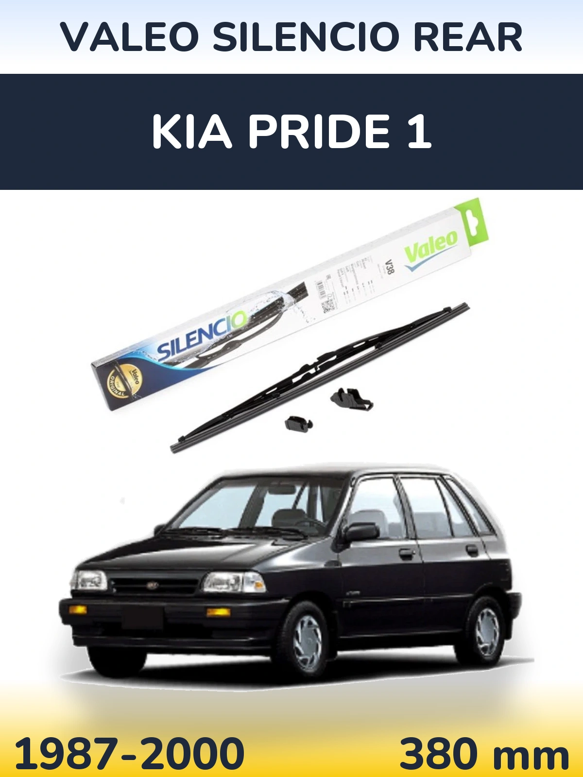Задний дворник Valeo Silencio Rear 380 мм для KIA Pride 1 1987-2000