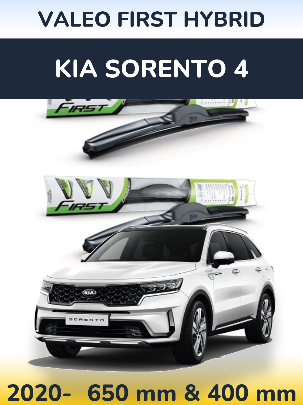 Komplet przednich wycieraczek Valeo First Hybrid 650 & 400 mm do KIA Sorento 4 2020-2026