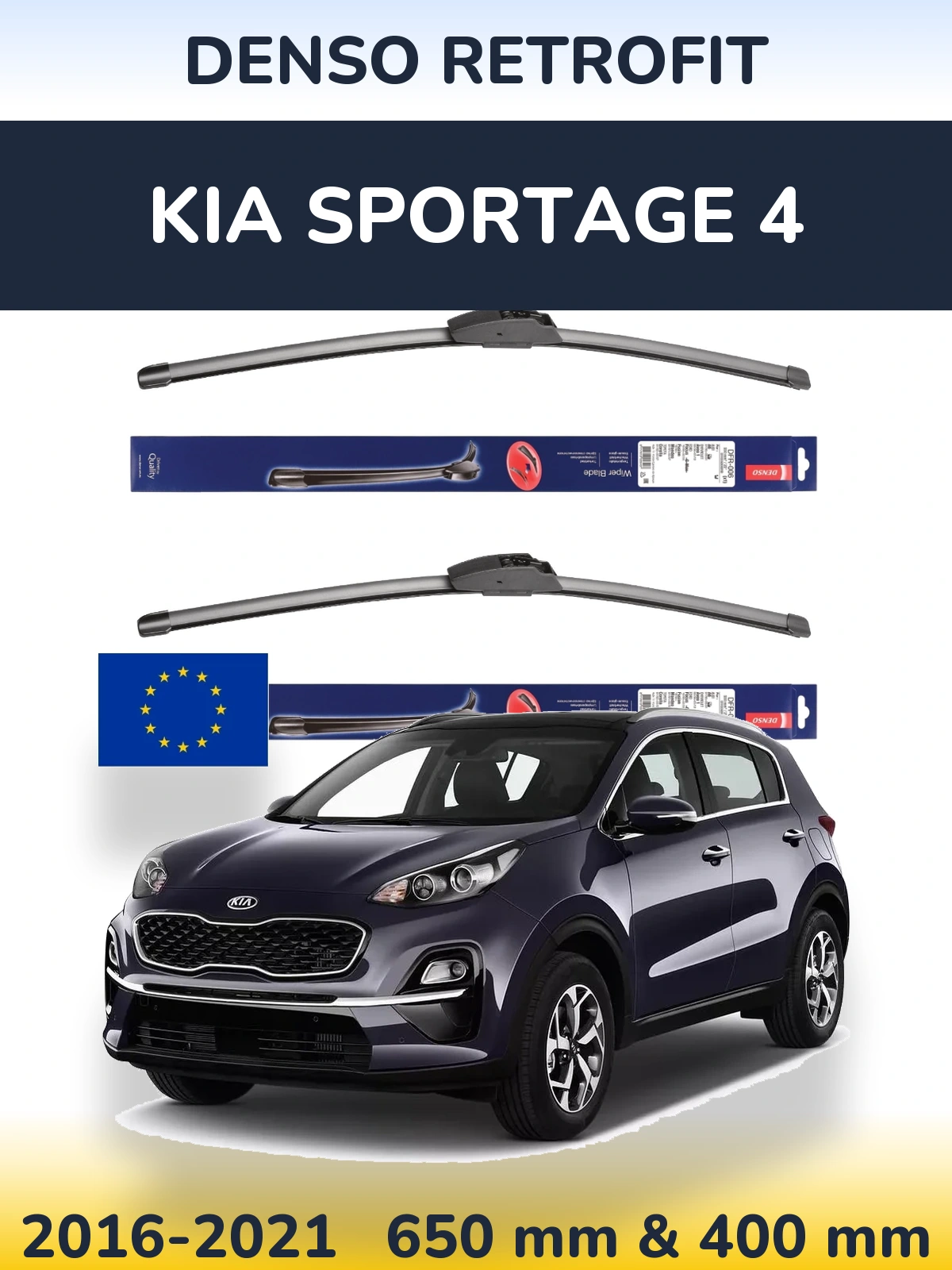 Komplet przednich wycieraczek Denso Retrofit 650 & 400 mm do KIA Sportage 4 2016-2021