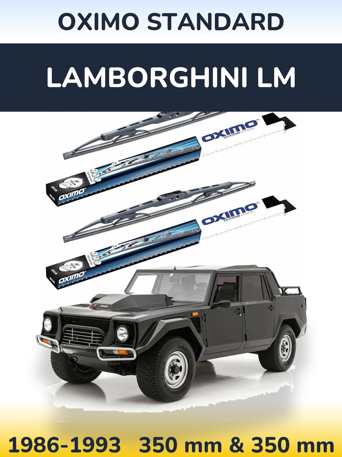 Komplet przednich wycieraczek Oximo Standard 350 & 350 mm do Lamborghini LM 1986-1993