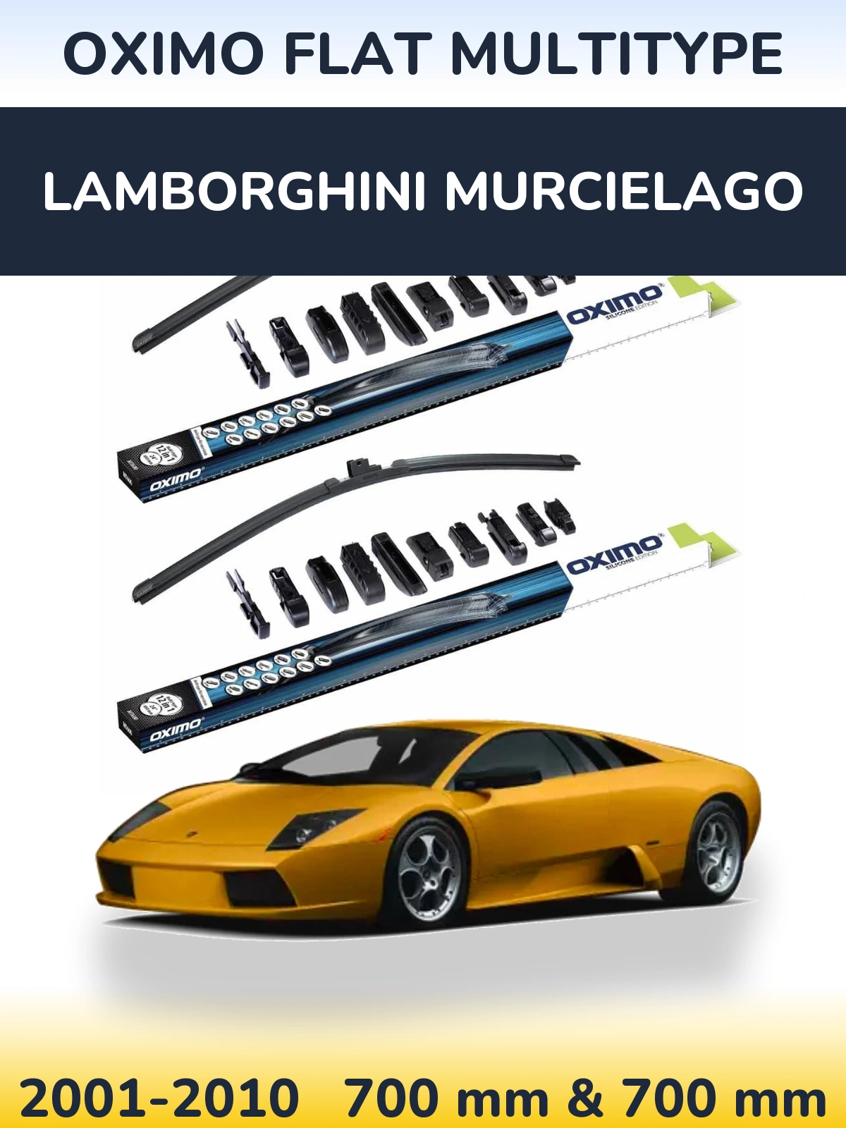 Комплект передних дворников Oximo Flat MultiТипe 700 & 700 мм для Lamborghini Murcielago 2001-2010