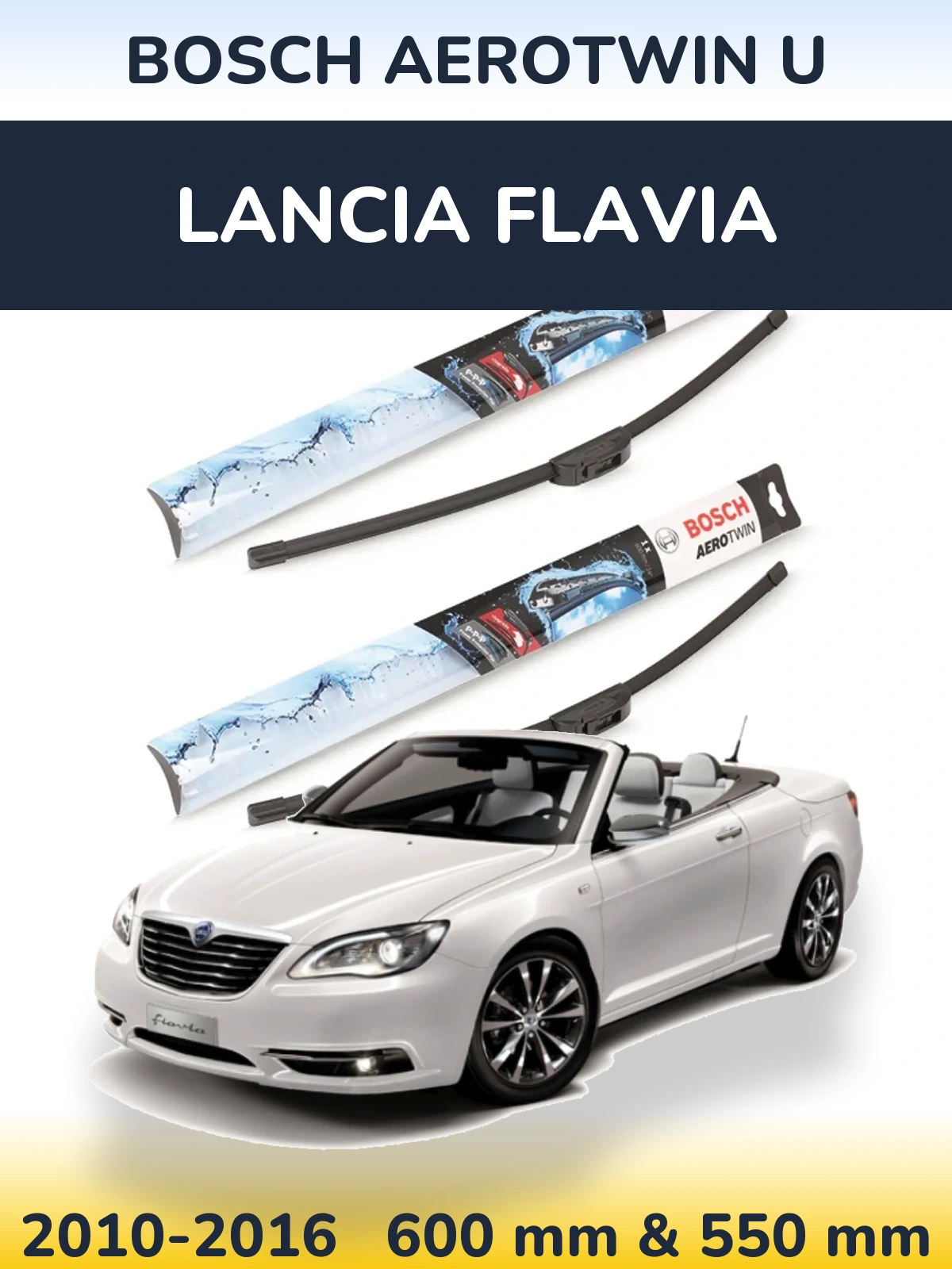 Komplet przednich wycieraczek BOSCH AeroTwin U 600 & 550 mm do Lancia Flavia 2010-2016