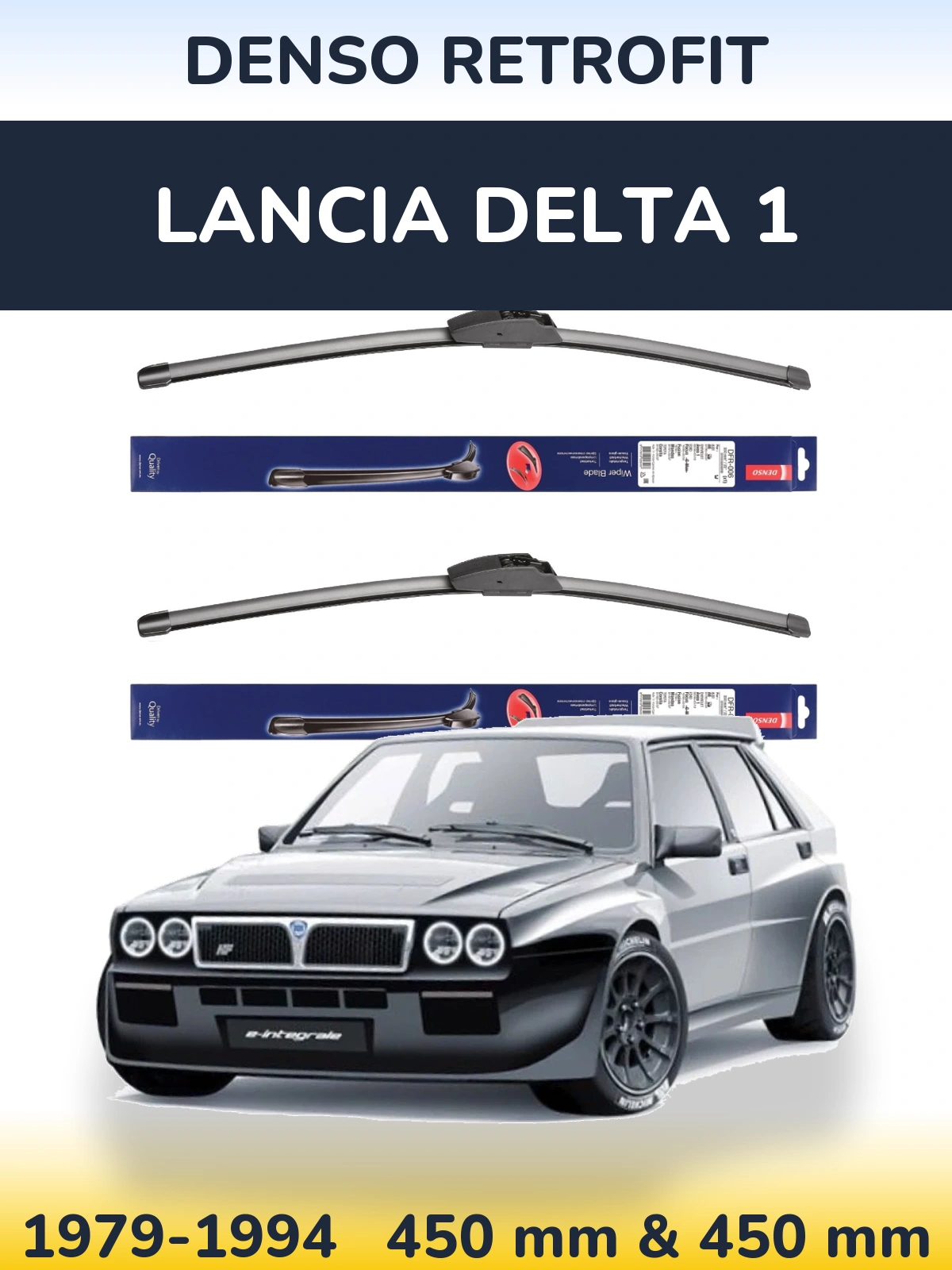 Комплект передних дворников Denso Retrofit 450 & 450 мм для Lancia Delta 1 1979-1994